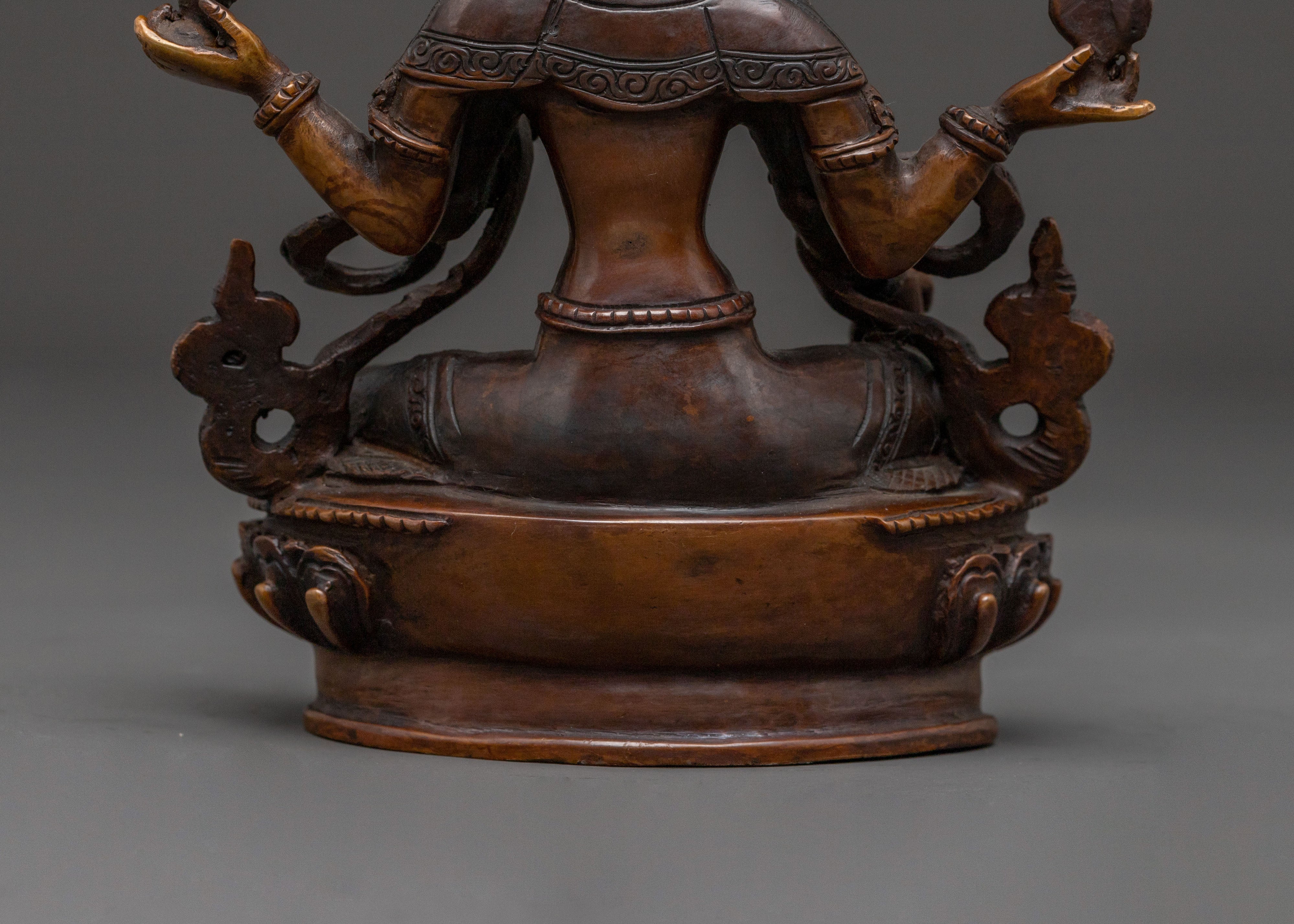 Goddess Laxmi Spiritual Statue – Oxidized Copper Masterpiece