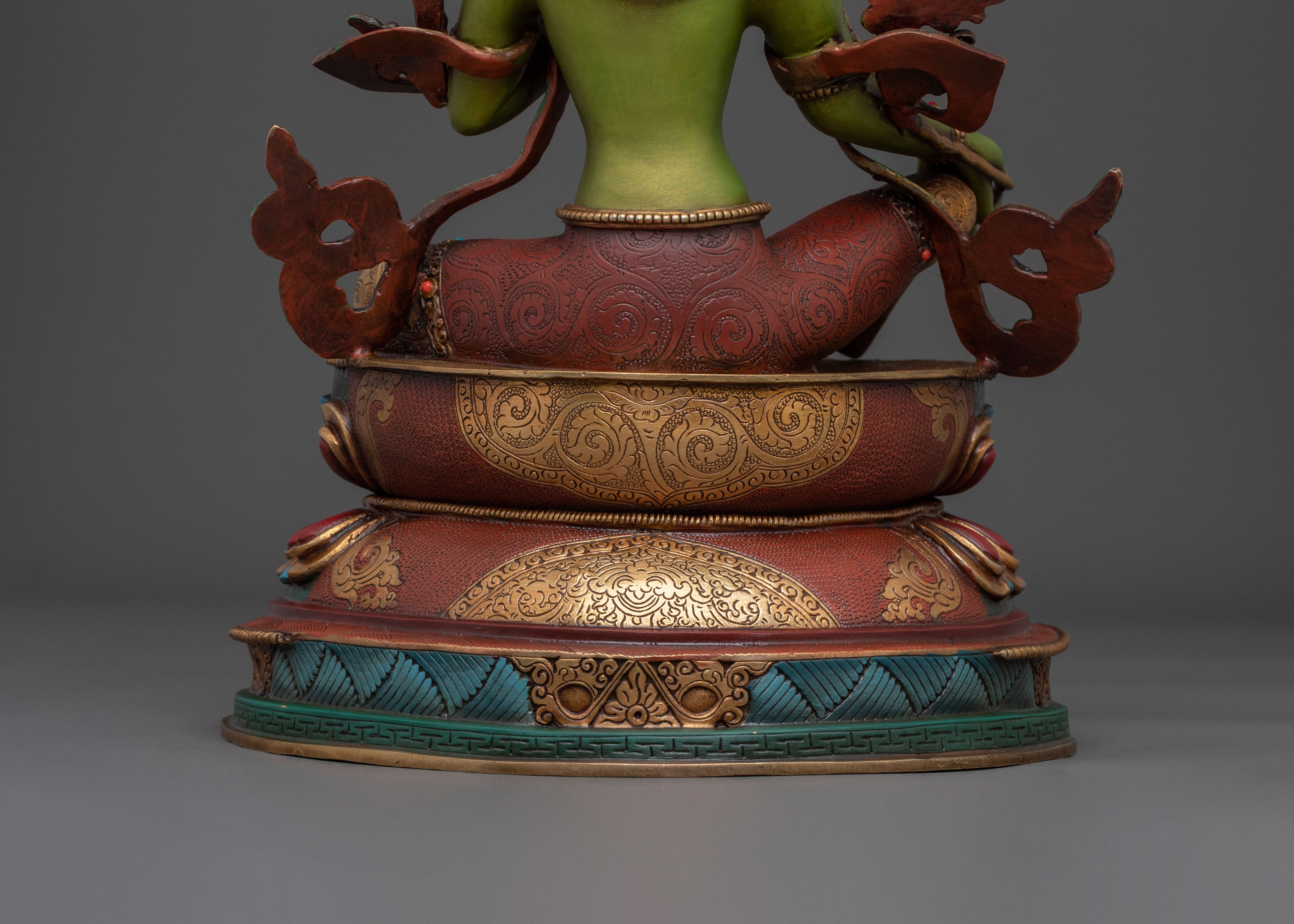 Green Tara Sculpture | Tibetan Protector