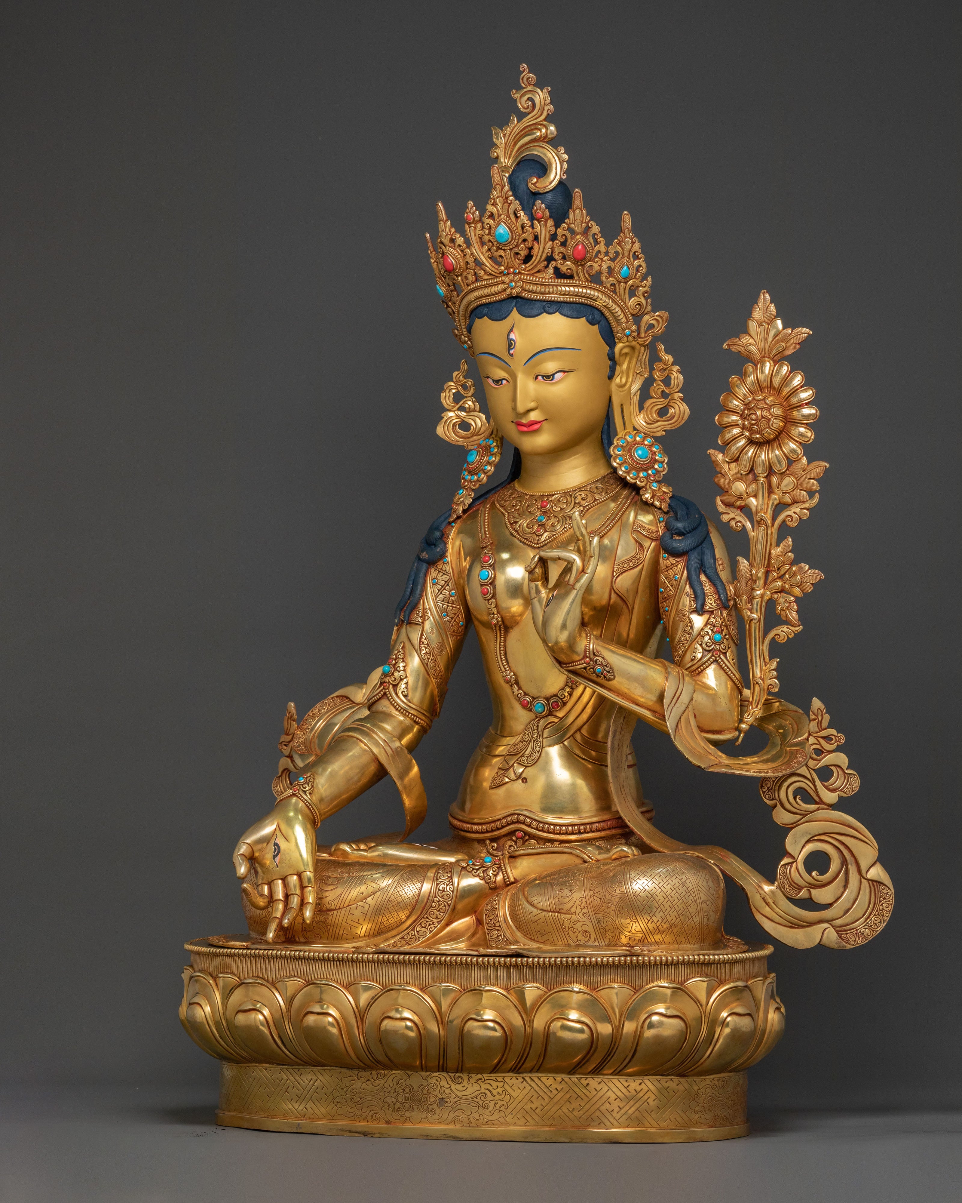 White Tara Figurine: Divine Goddess of Longevity