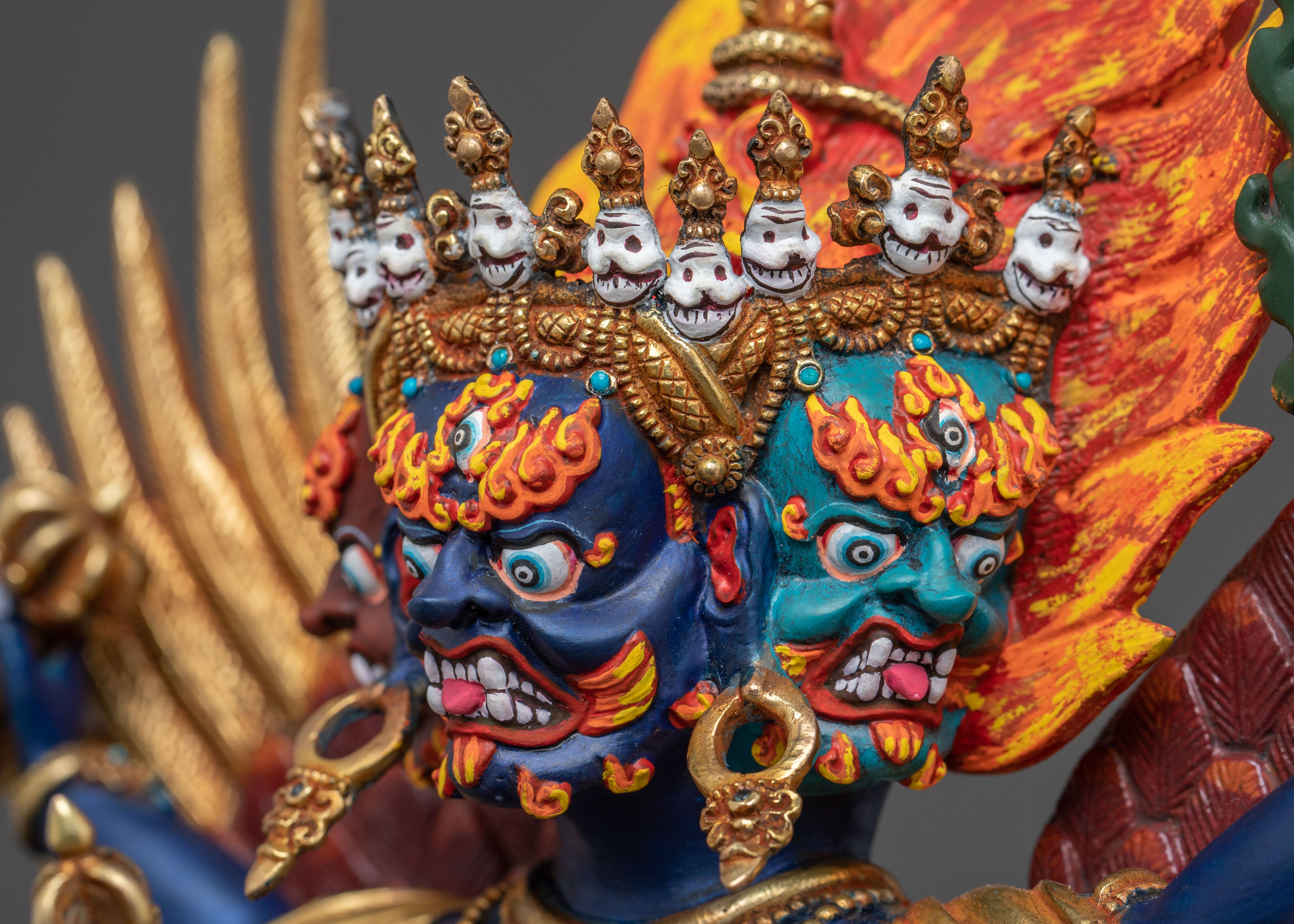 Vajrakilaya Wrathful Deity Sculpture | Buddhist Altar Decor