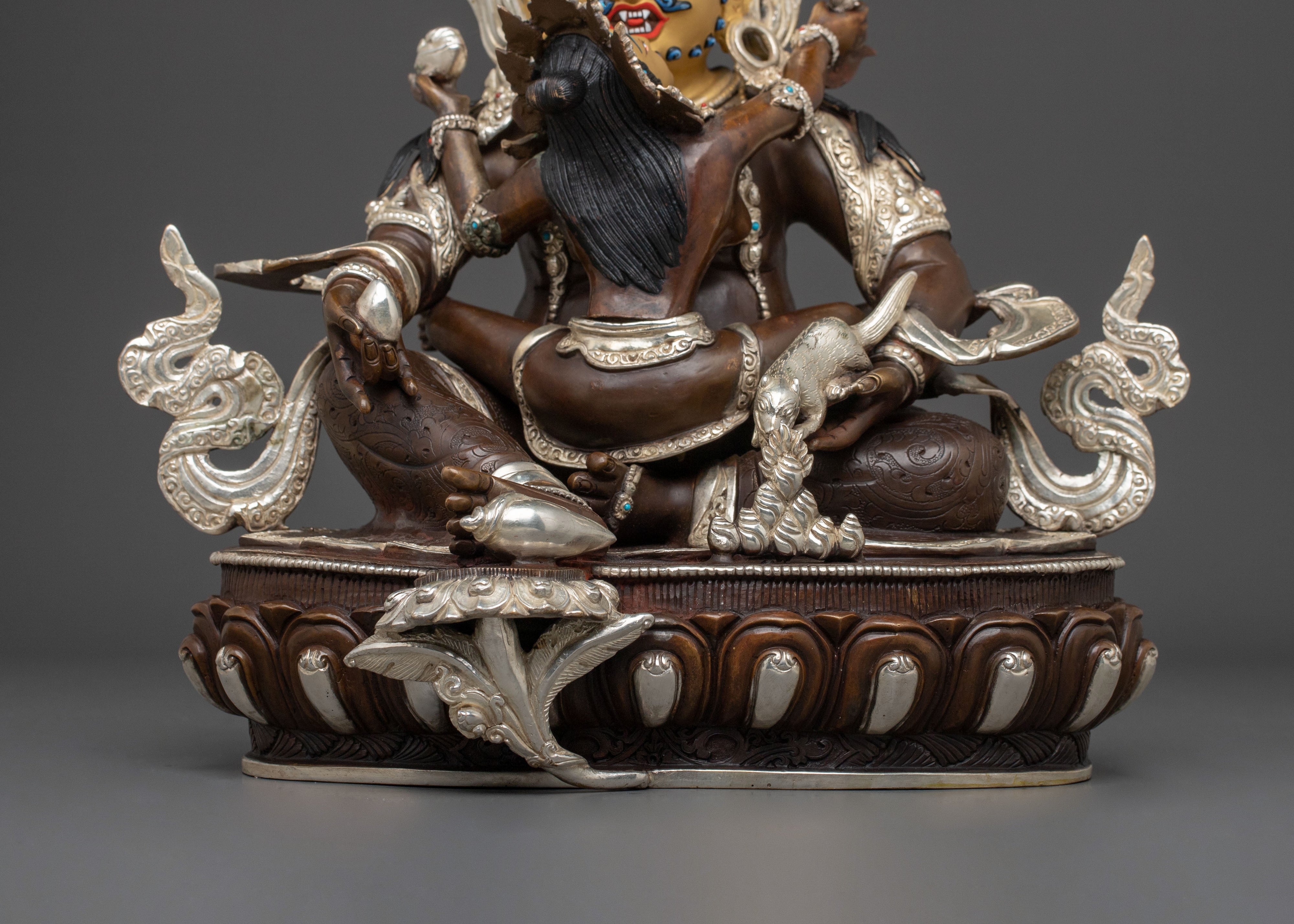 Handmade Green Dzambhala Statue | Altar Home Decor