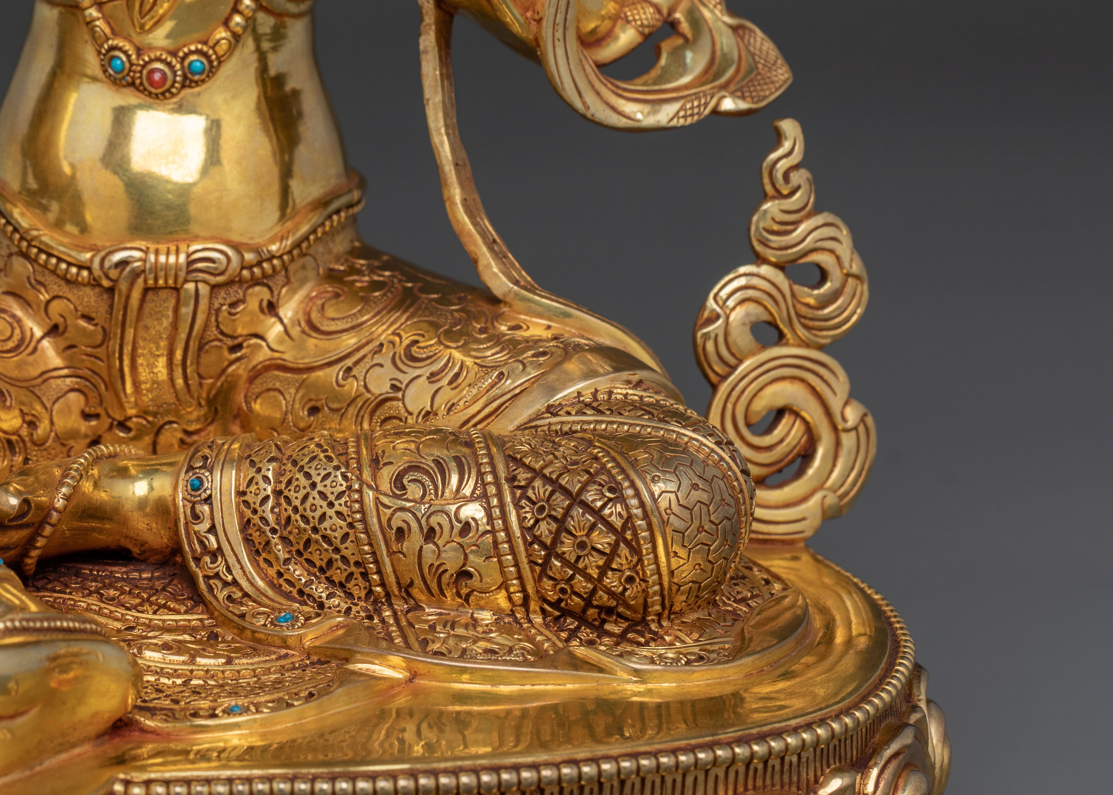 Green Tara Statue | 24K Gold Gilded Figurine