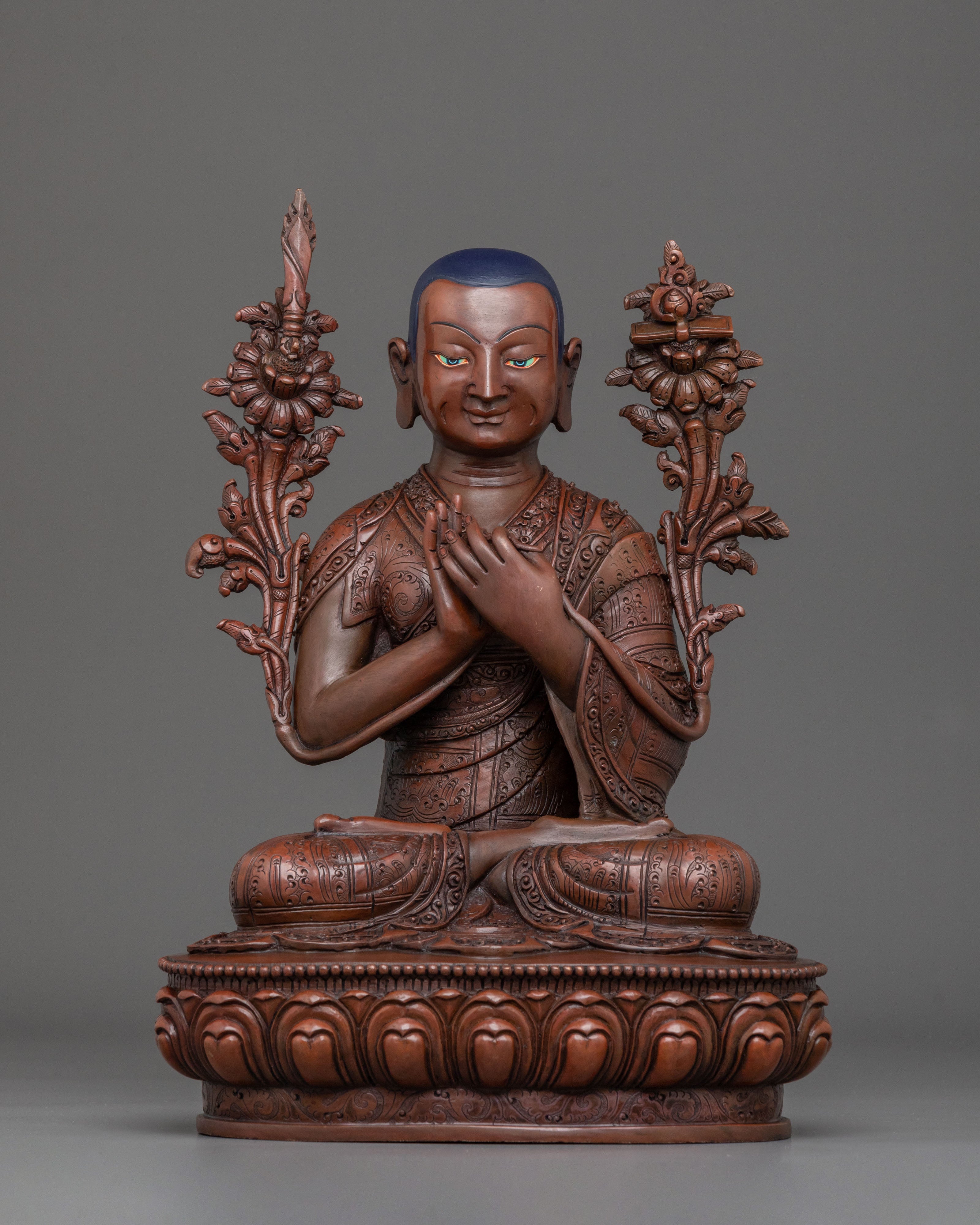 Tsongkhapa Sacred Sculpture with Disciples | Tibetan Buddhist Statue