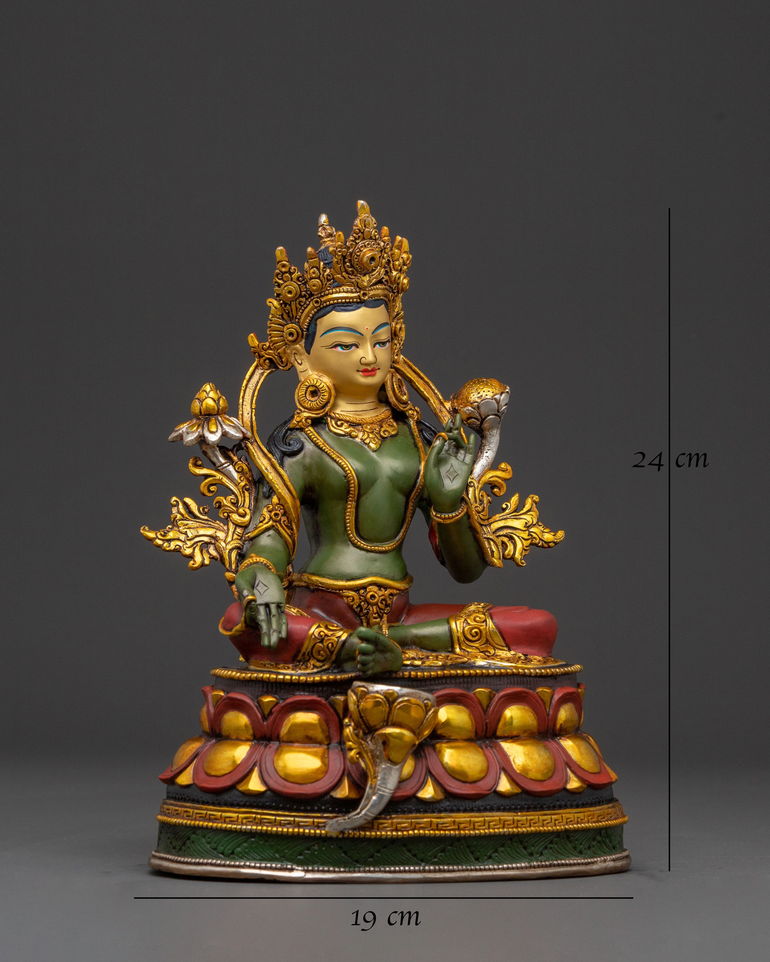 Green Tara Handcrafted Sacred Statue | Goddess of Compassion