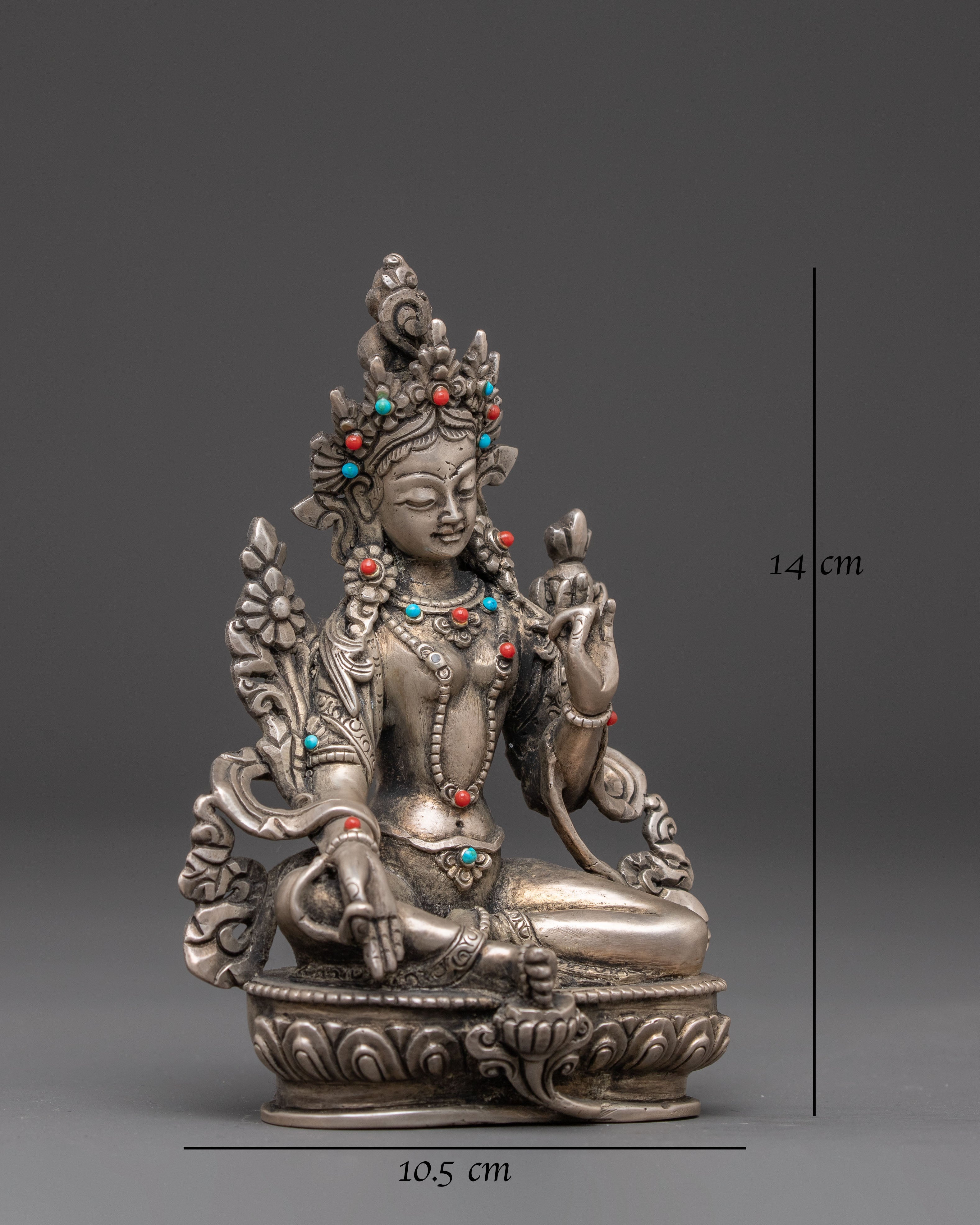 Handmade Copper Statue of Green Tara