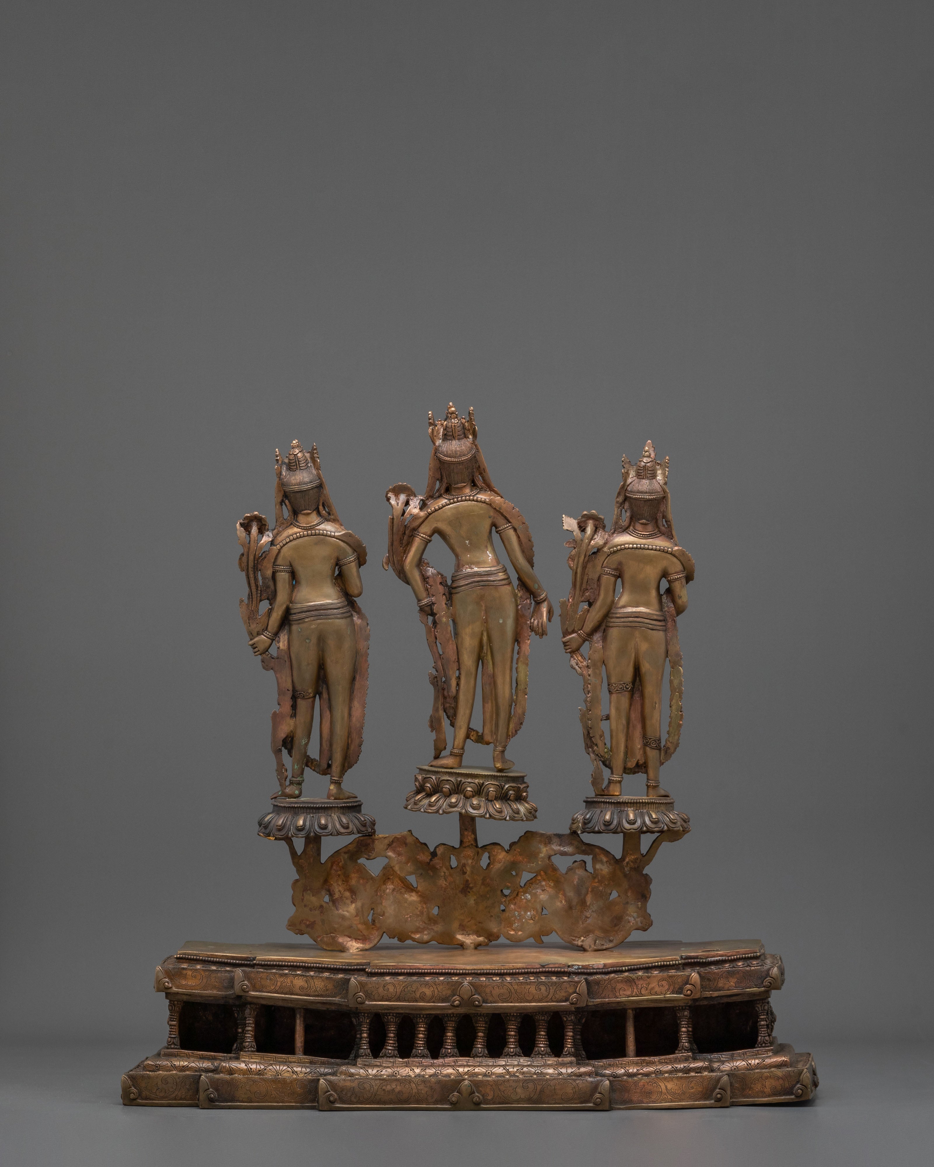 Handmade Lokeshwor Statue Set | Oxidized Copper