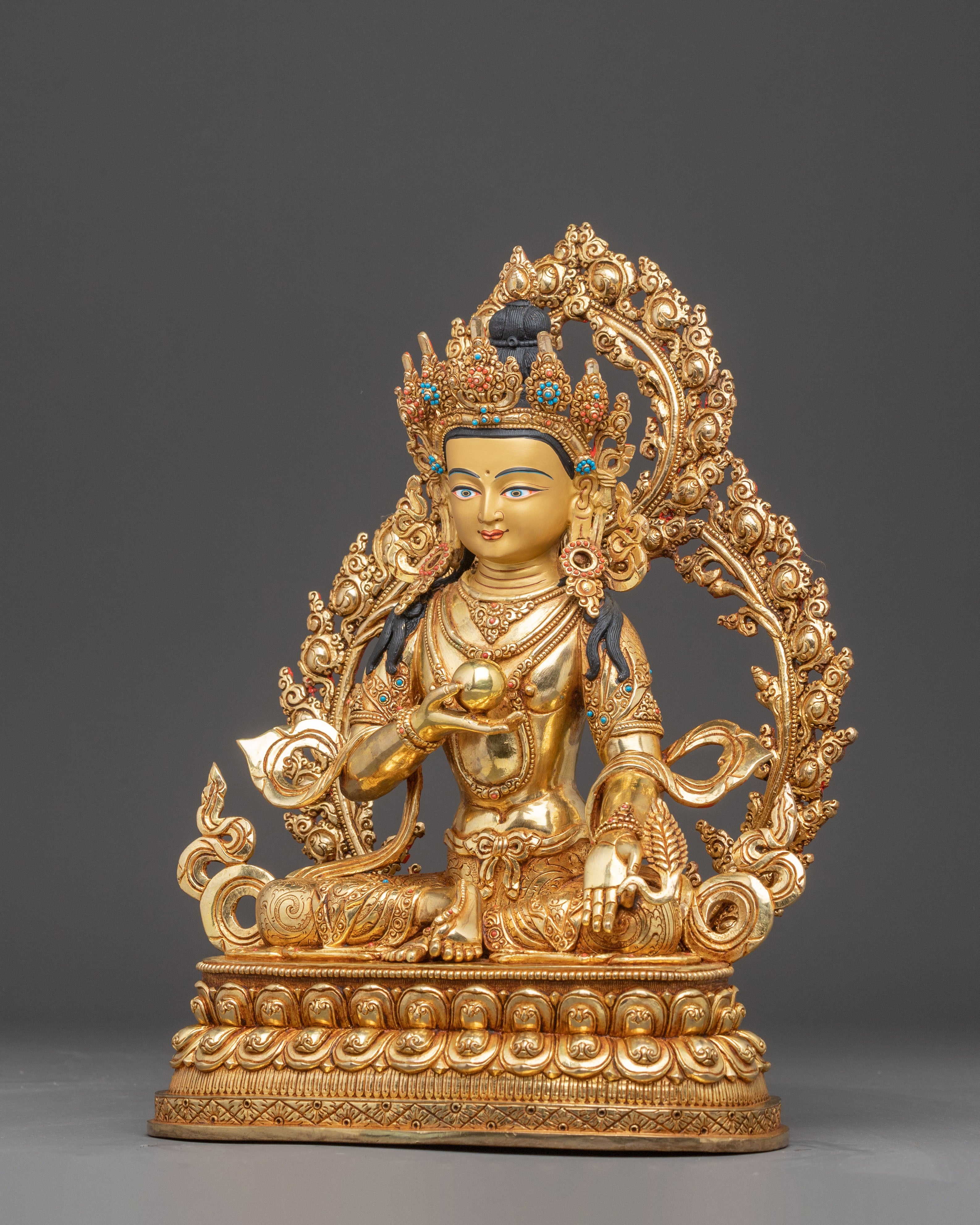Golden Kshitigarbha Bodhisattva Statue | Guardian of the Earth and Beings