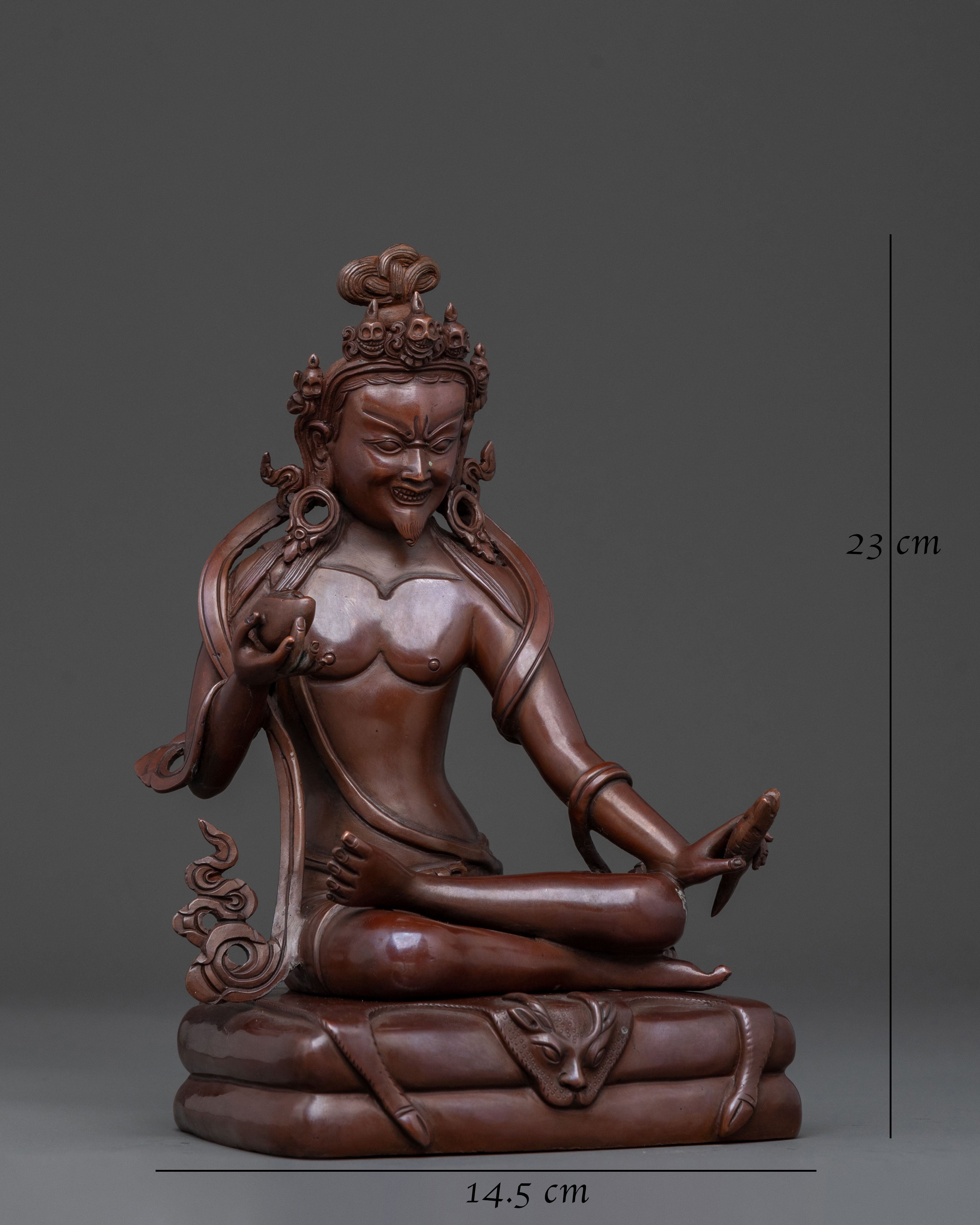Buddhist Master Tilopa Statue in Oxidized Copper
