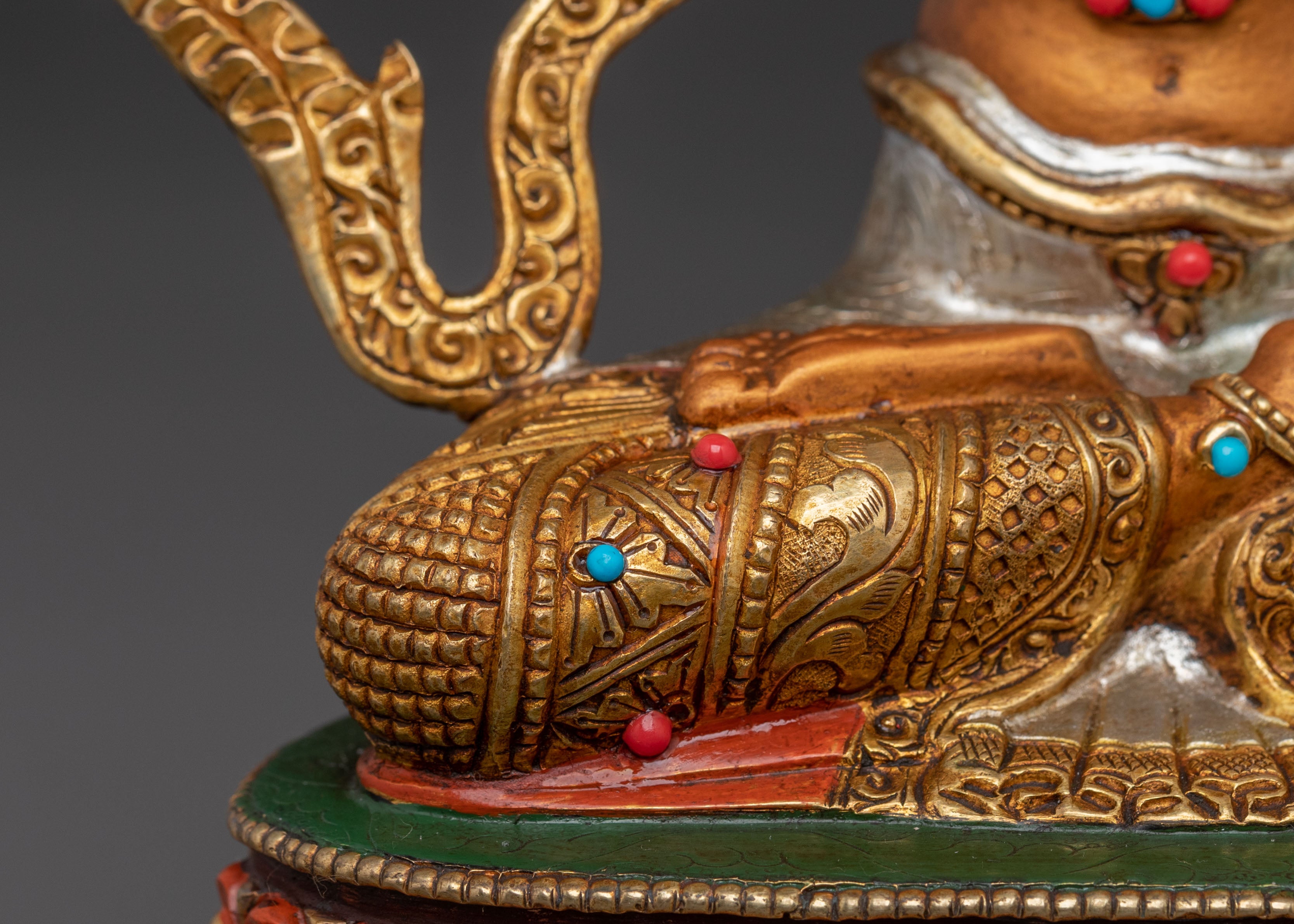 Manjushri Tibetan Sacred Statue - 24K Gold Gilded Serenity