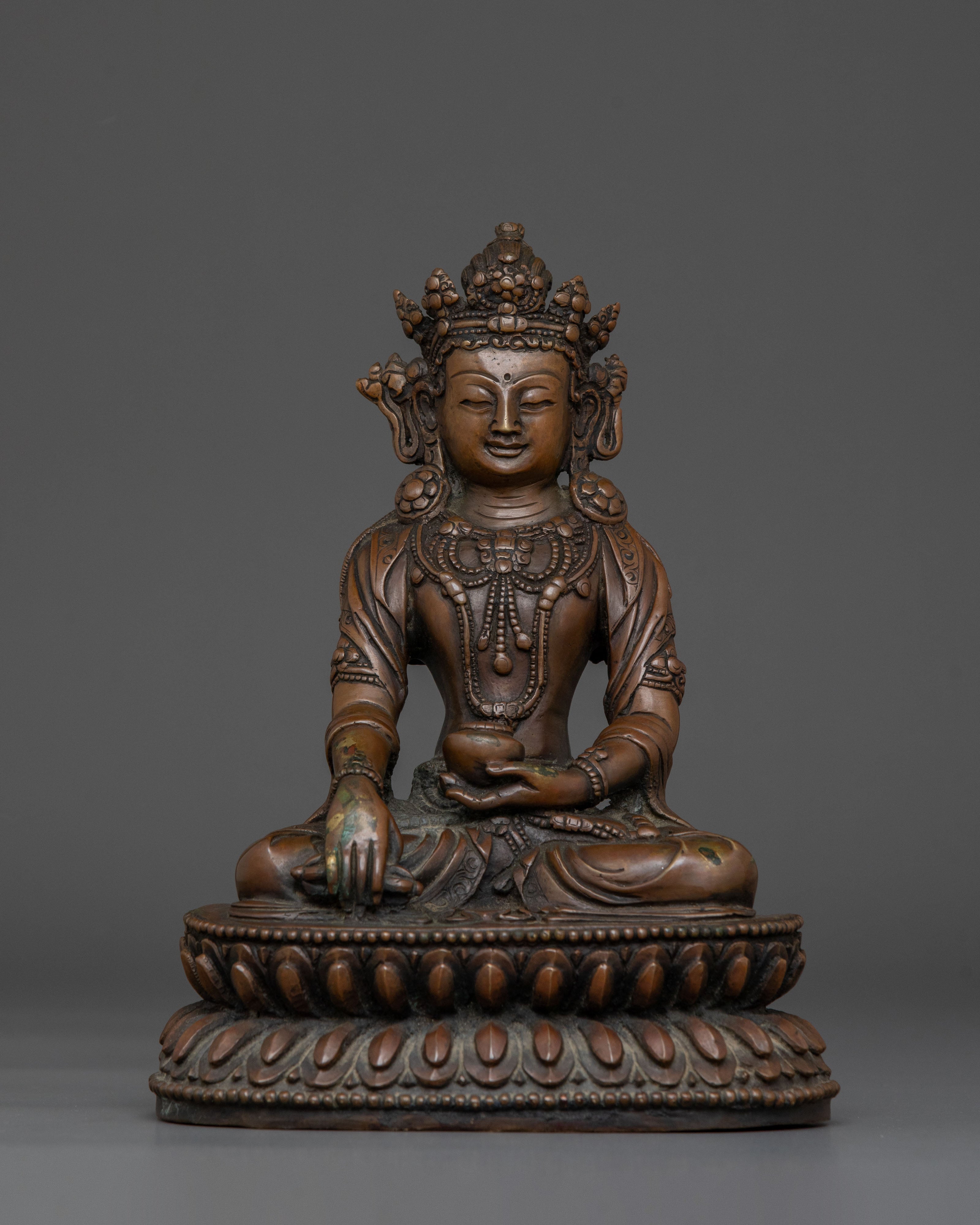 Hand Carved Mitrugpa Statue | Himalayan Altar Decor