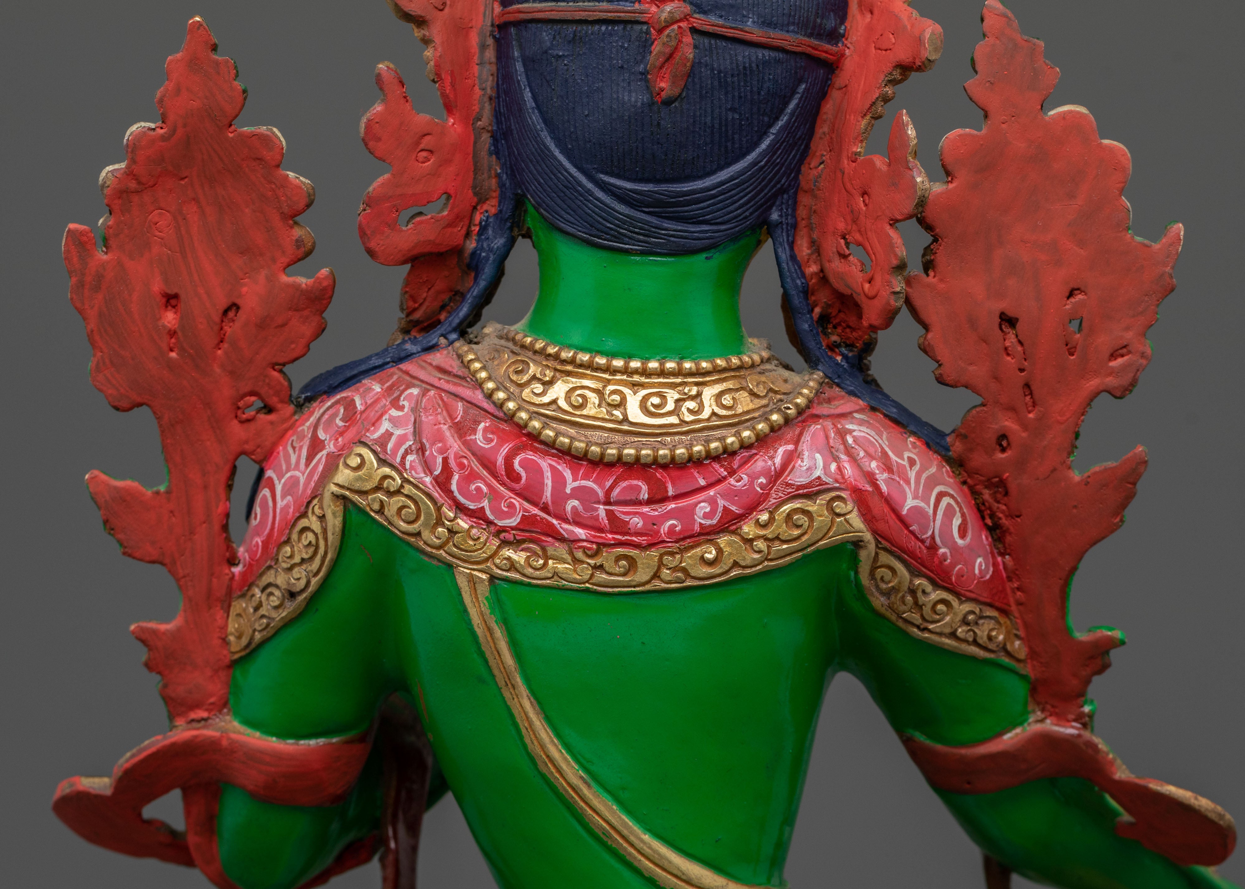Green Tara: Hand-Gilded Meditation Statue | Home Decor
