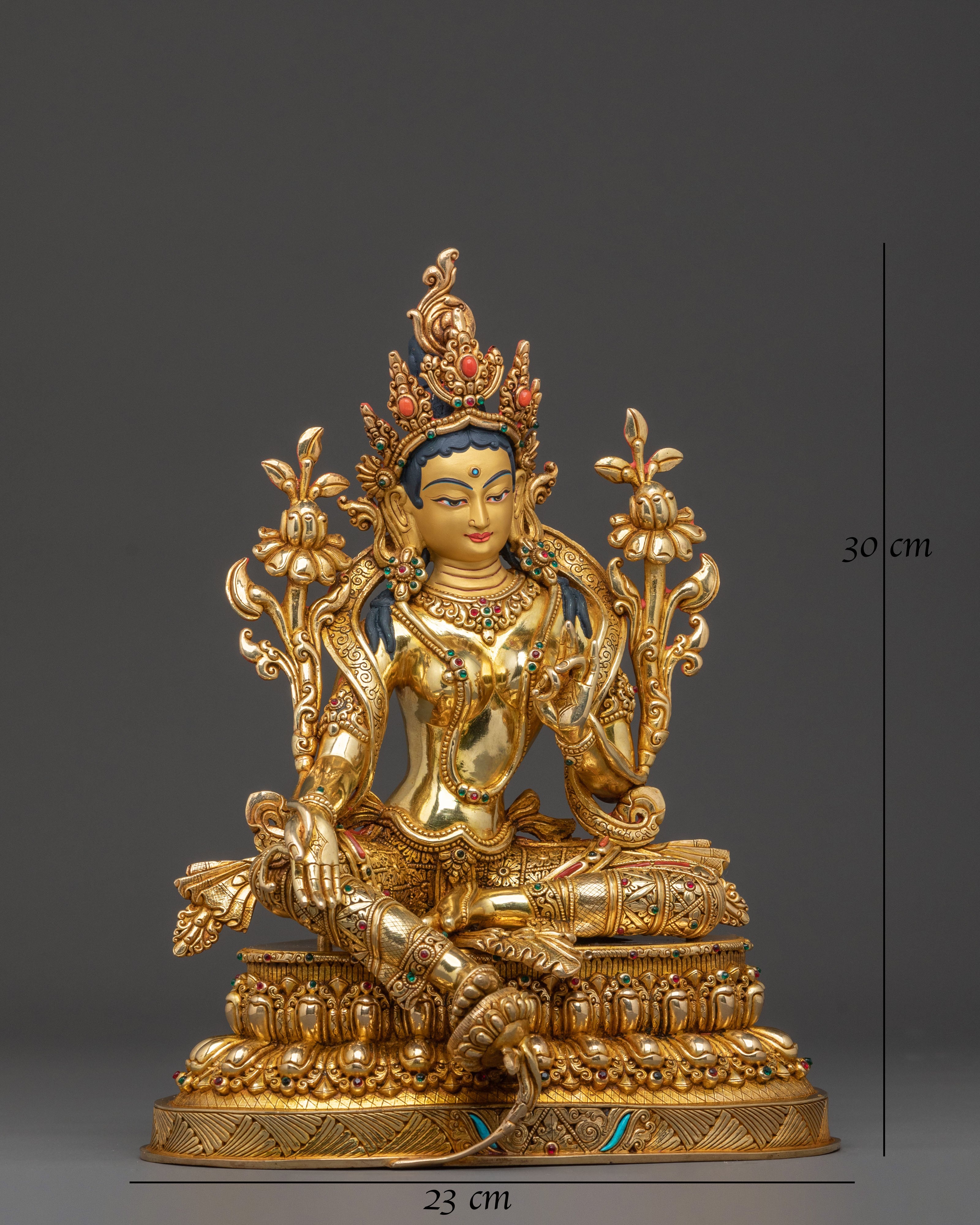 Green Tara Statue Liberator of Suffering | Hand-Gilded Elegance