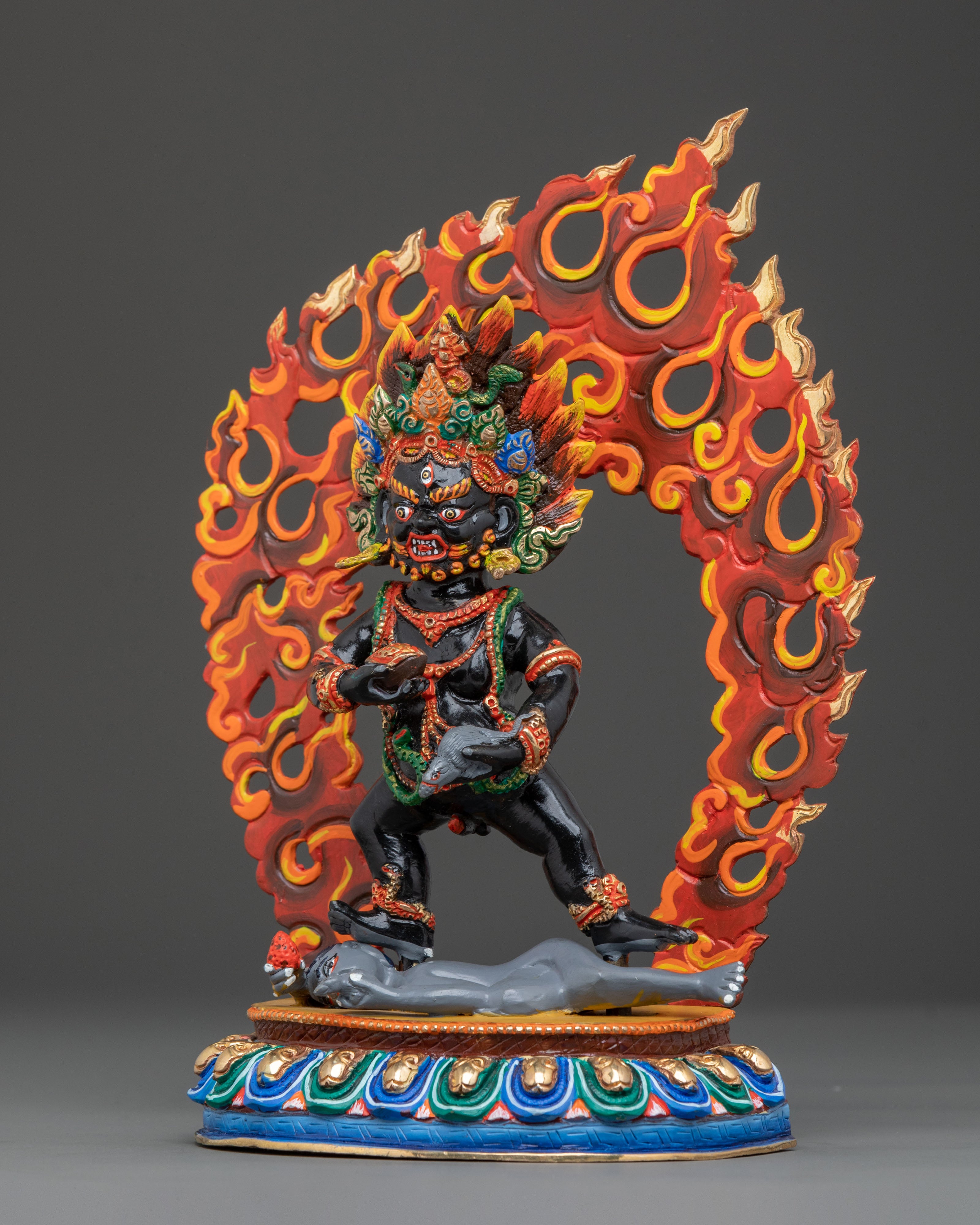 Black Dzambhala Divine Figurine | Wealth Deity of Prosperity