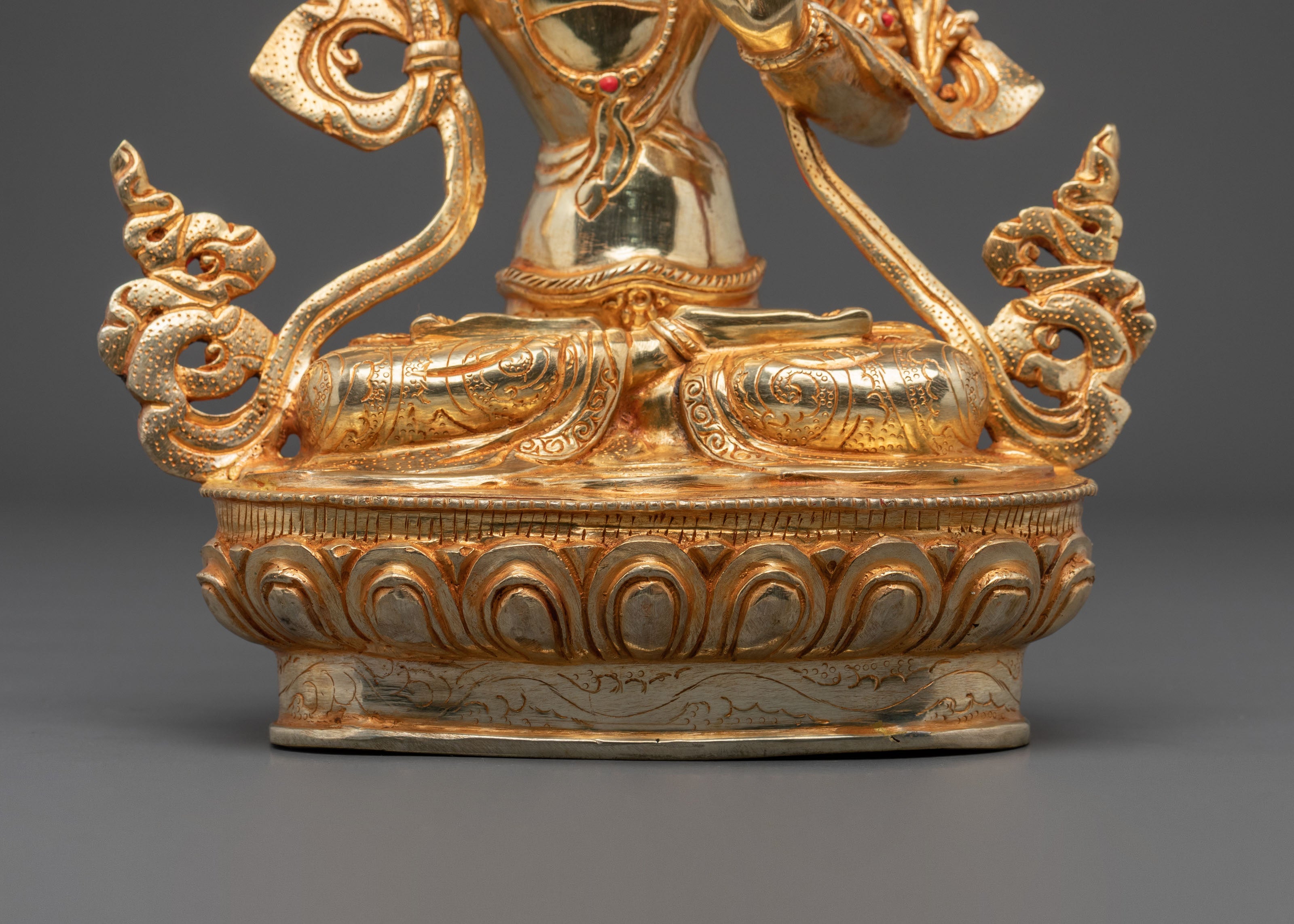 Manjushri 24K Gold Plated Sculpture | Altar Decor