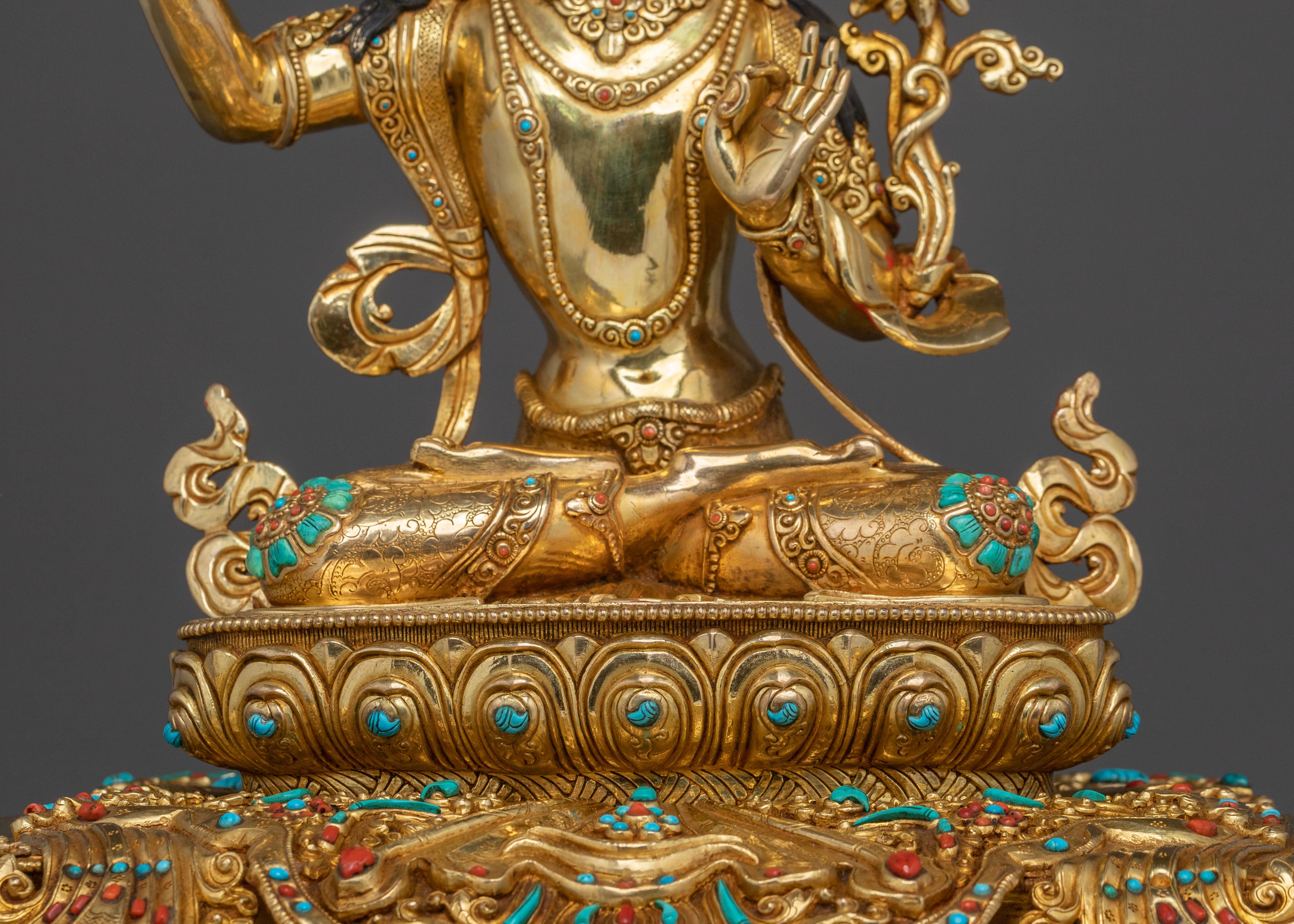 Manjushri Statue On Throne | Bodhisattva of Wisdom