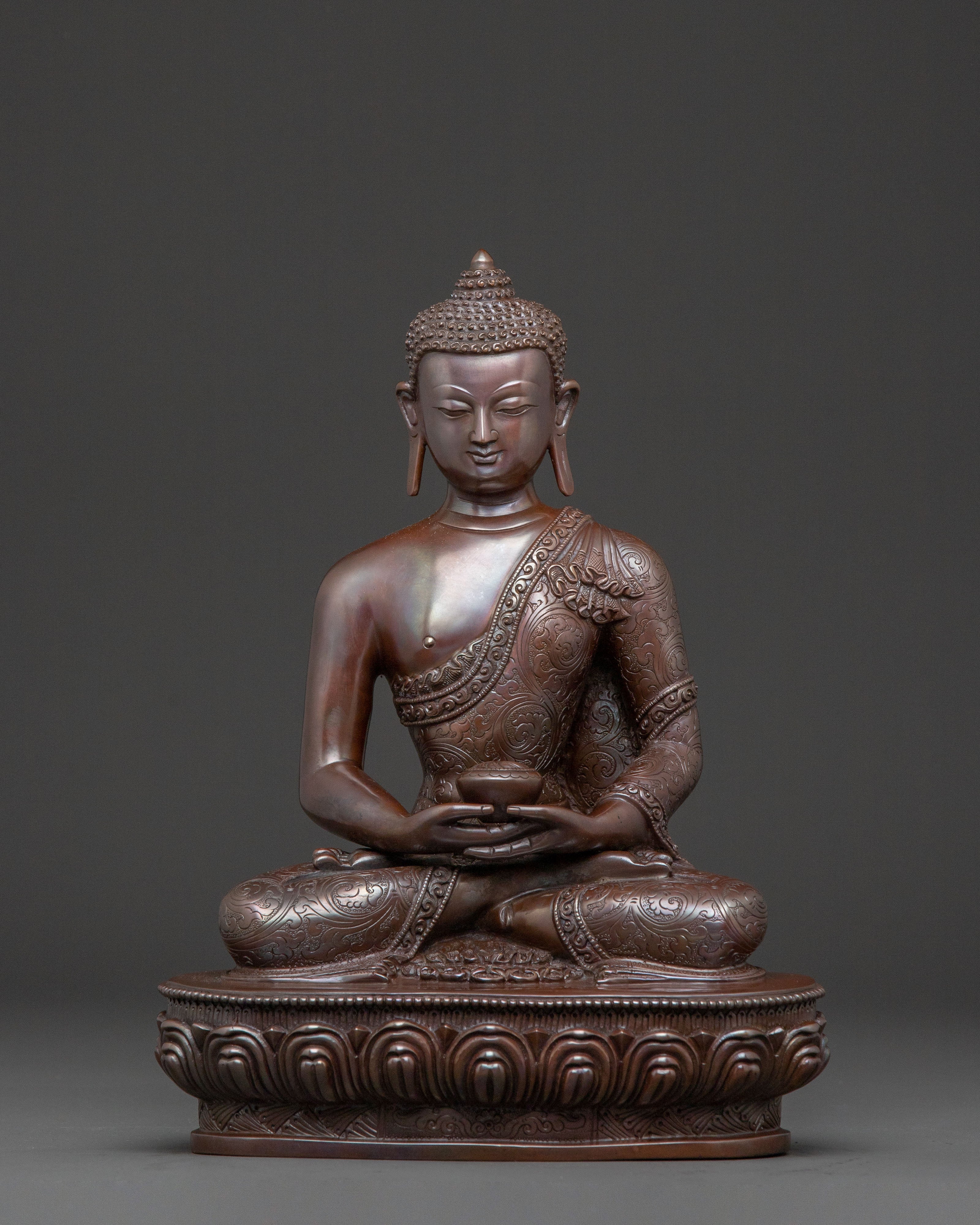 Tibetan Three Buddhas Statue Set – Oxidized Copper Serenity