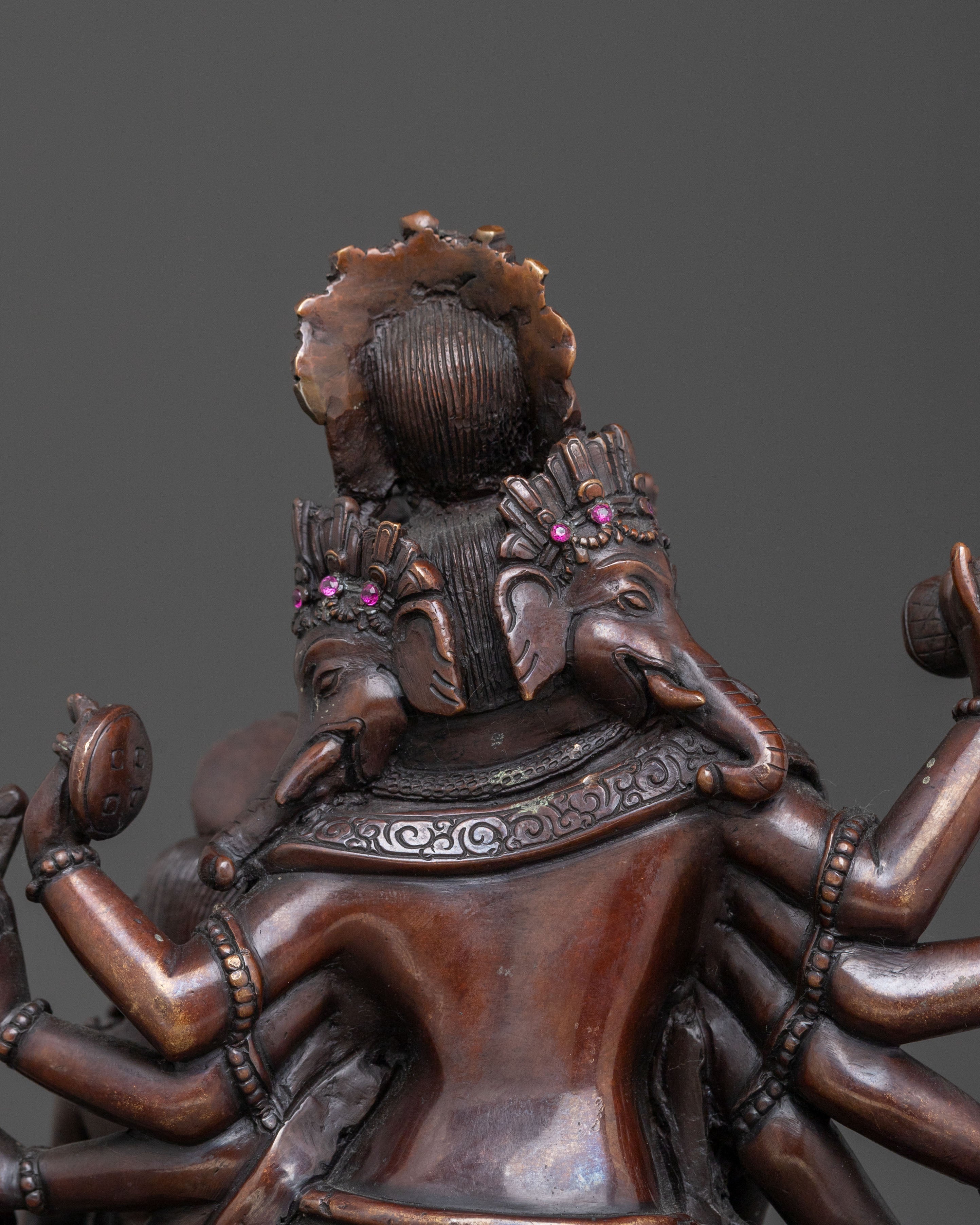 Ganesha Elephant God Statue | Oxidized Copper Figure
