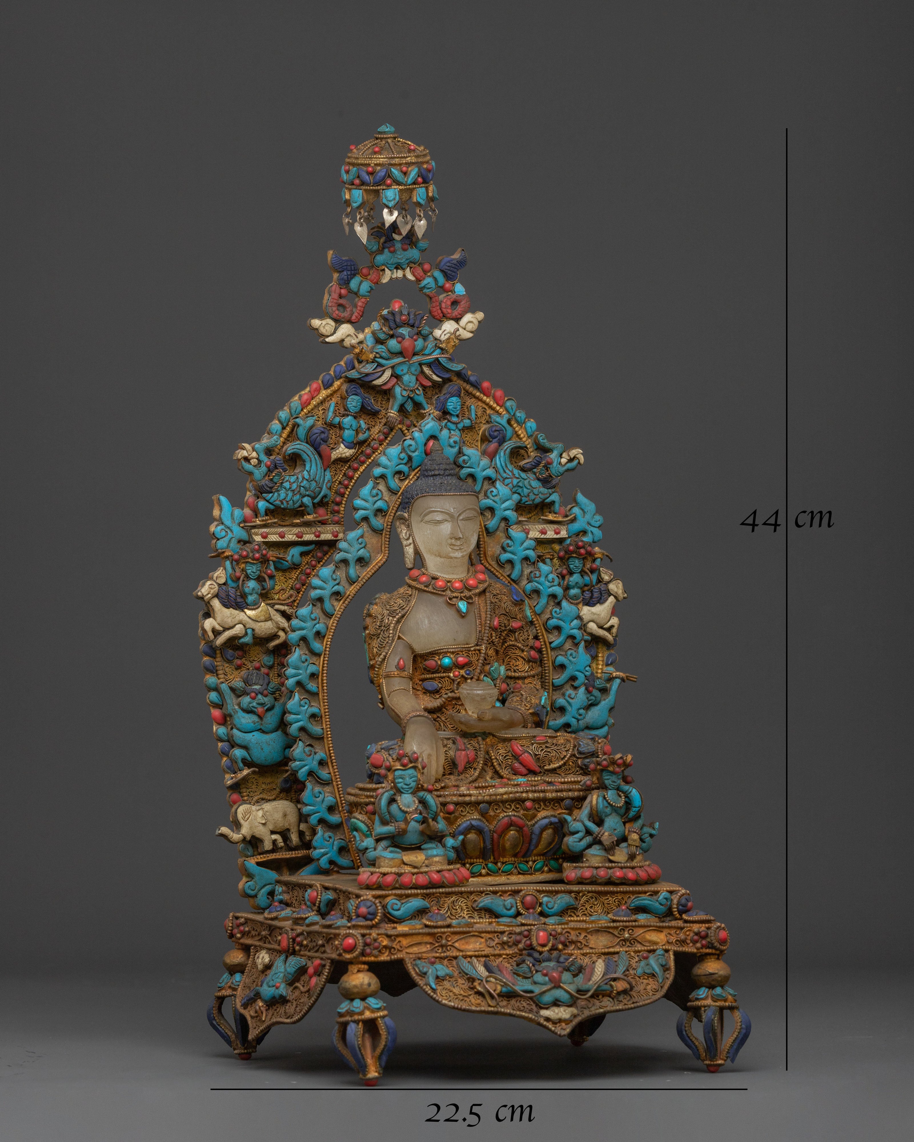 Shakyamuni Buddha Serene Statue on Throne
