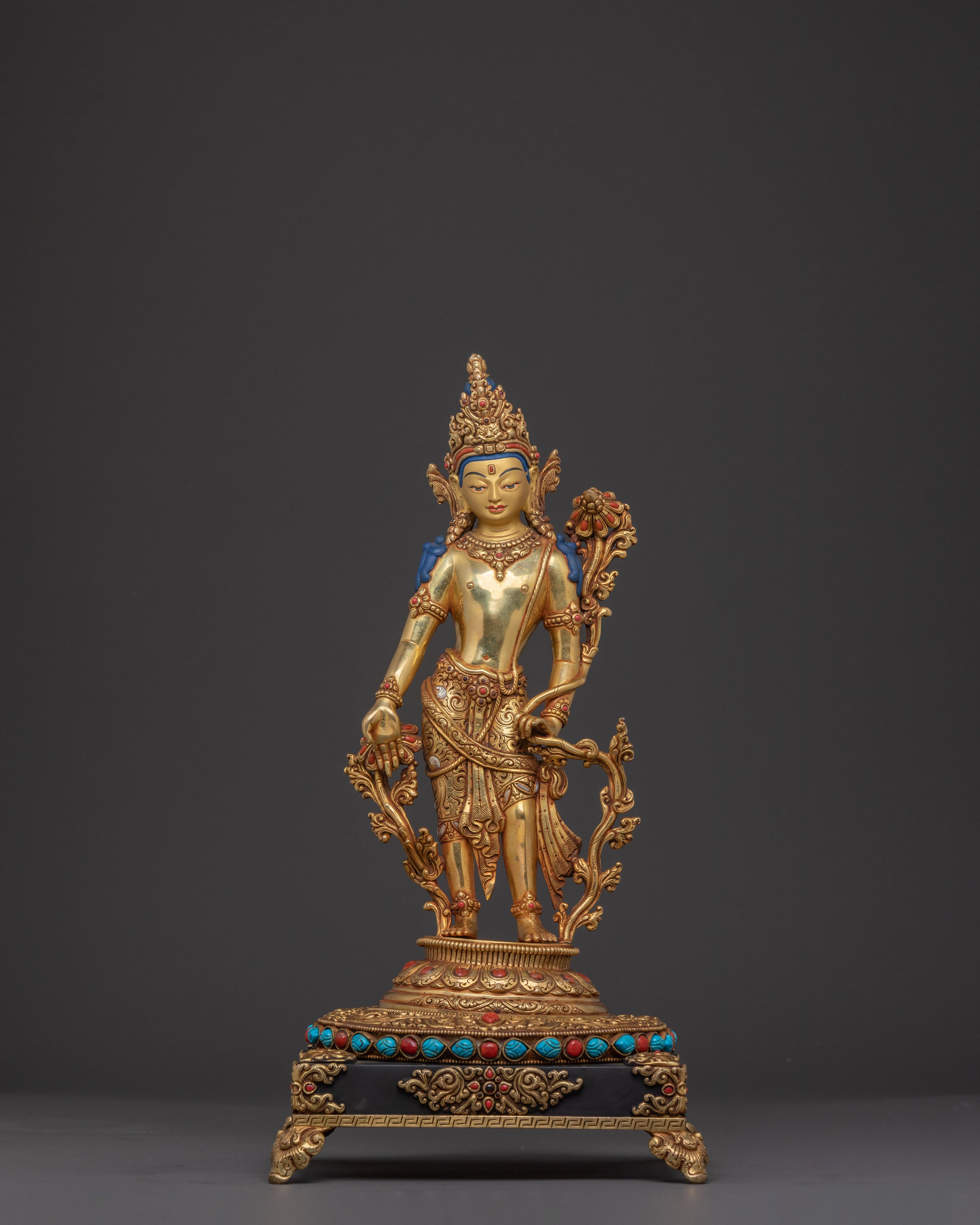 Padmapani Golden Statue | Meditational Decor