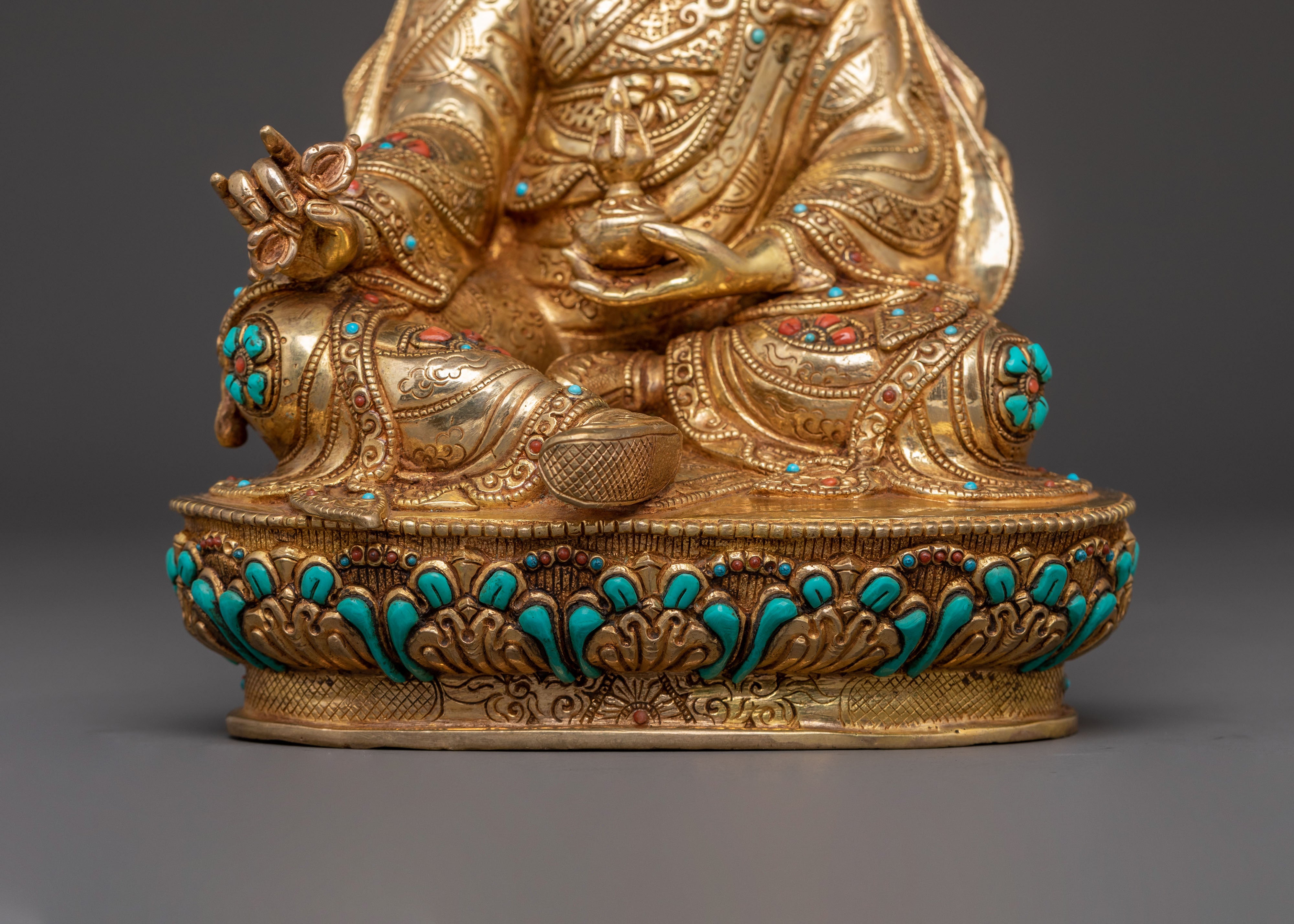 Guru Rinpoche Blessing Statue | Handcrafted 24K Gold Gilded