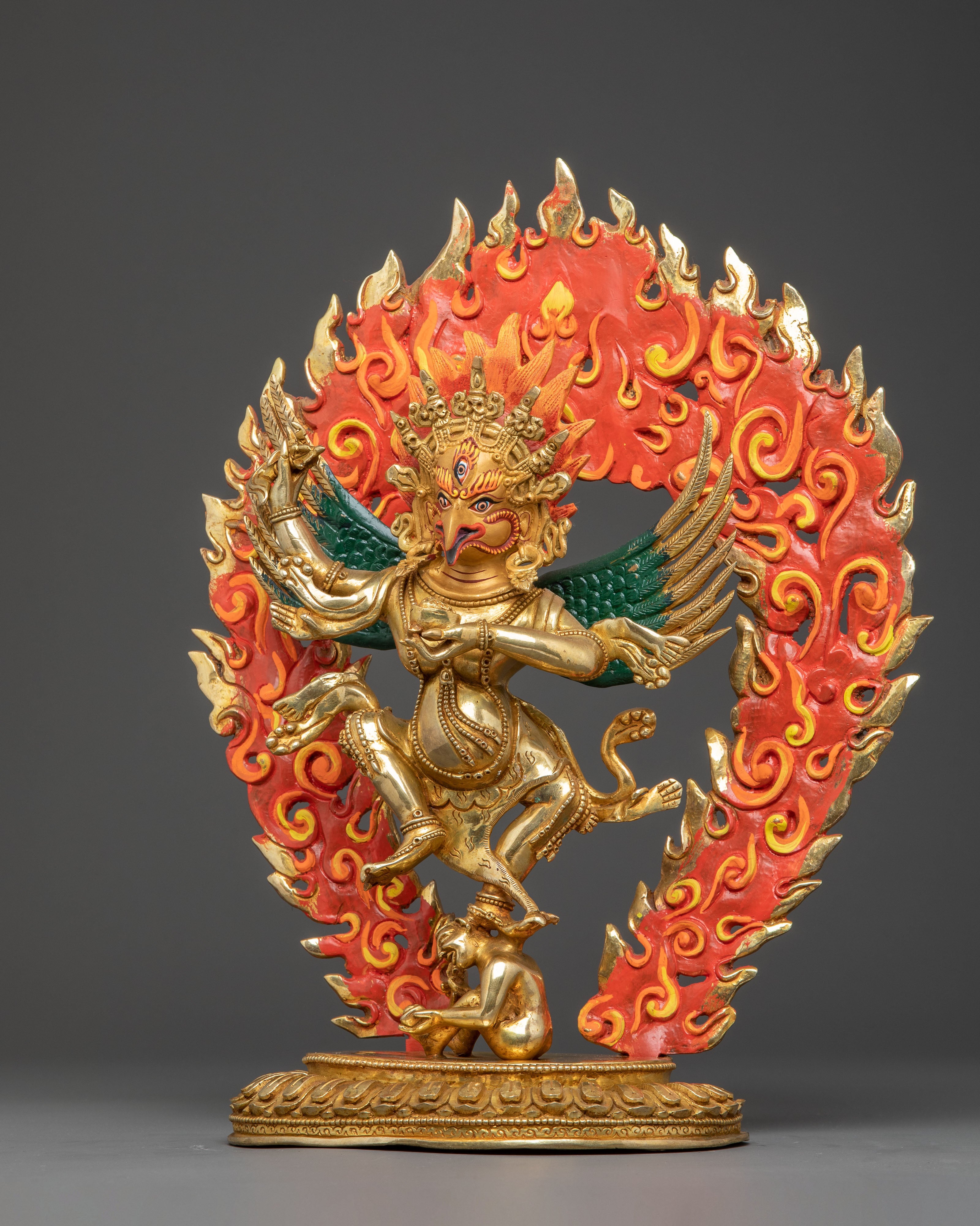 Garuda Protector Statue: Wrathful Tibetan Bird Deity