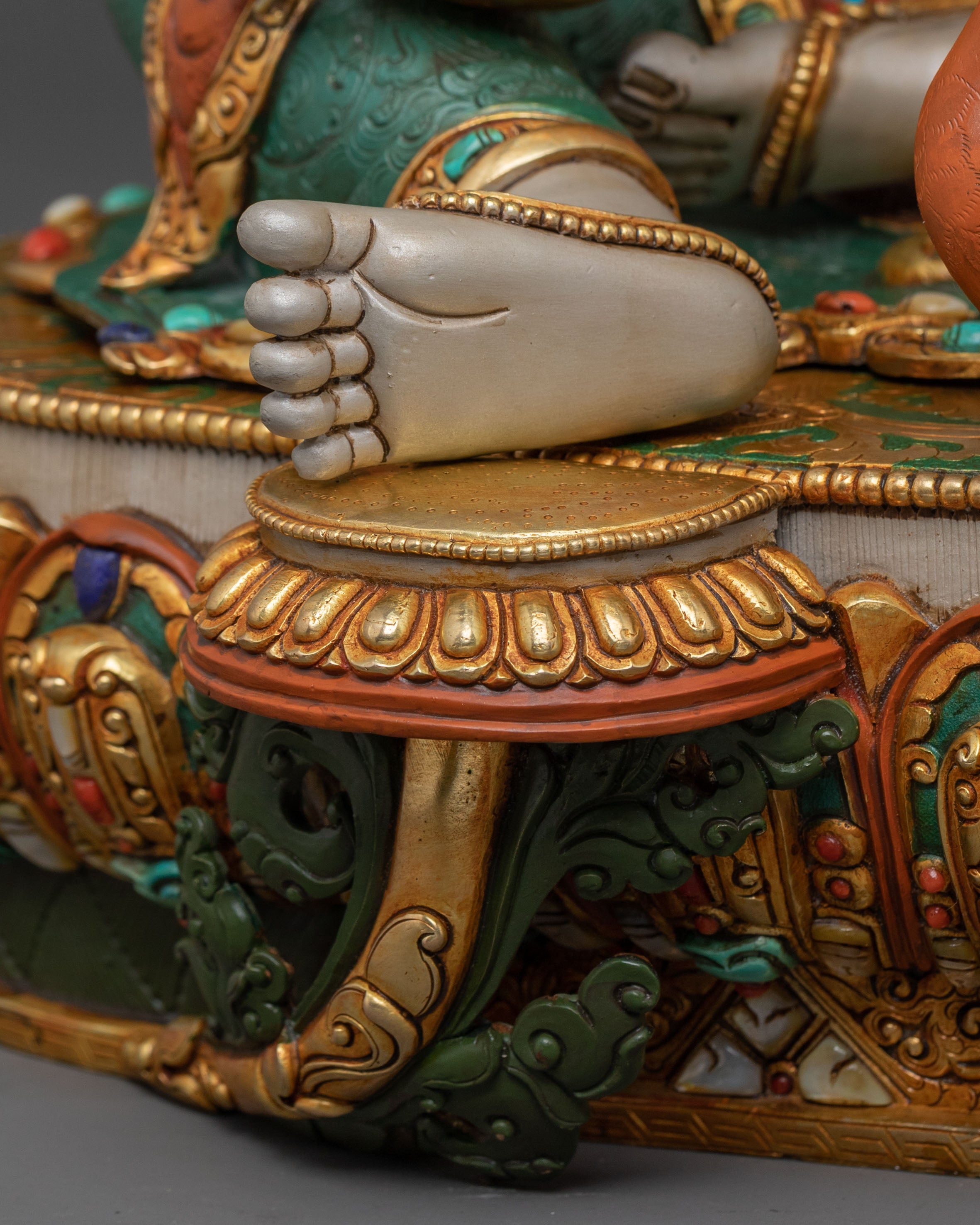 Saraswati Goddess of Knowledge Statue – 24K Gold Gilded Masterpiece