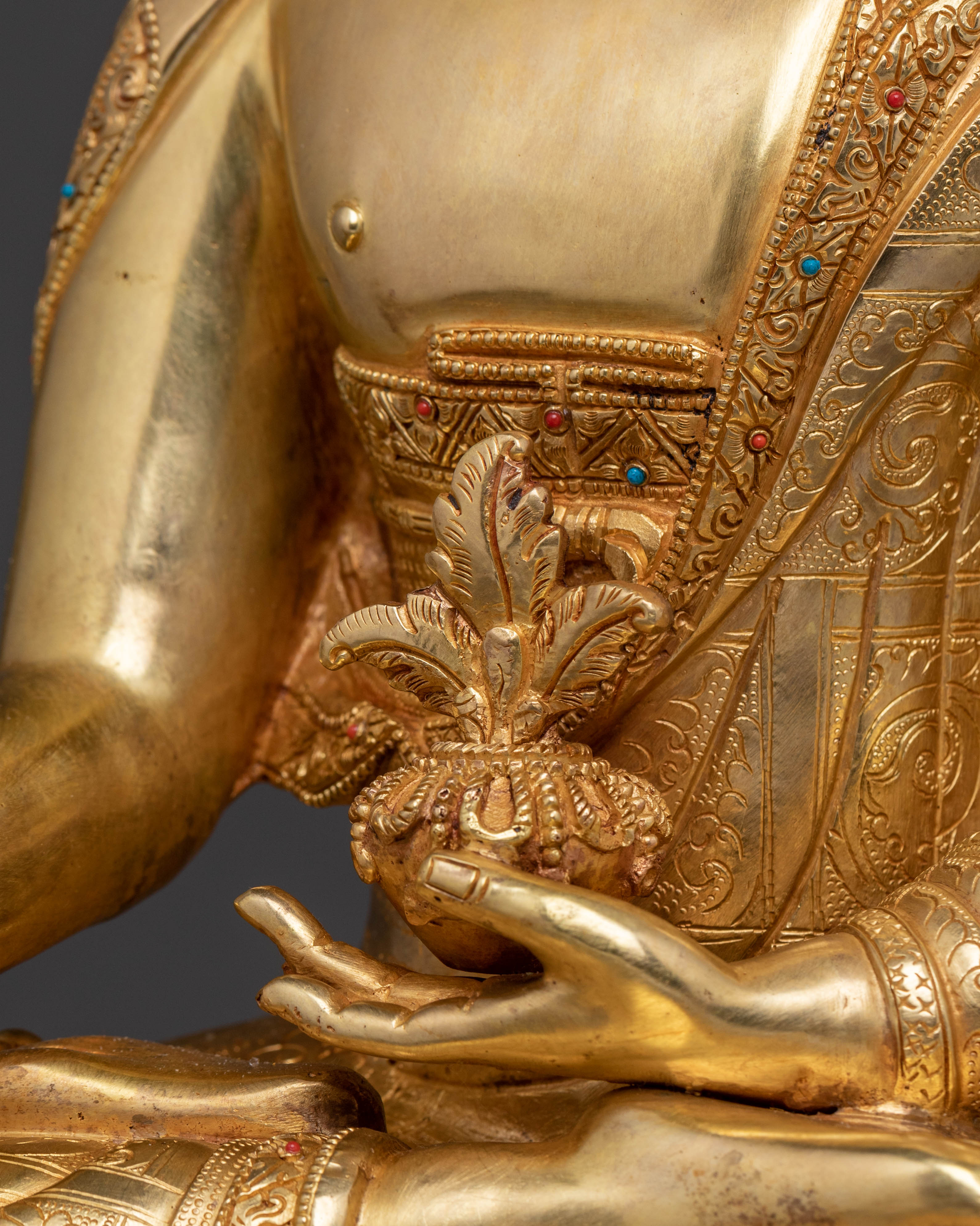 Divine Healer Medicine Buddha Statue | Exquisite Gilded Copper
