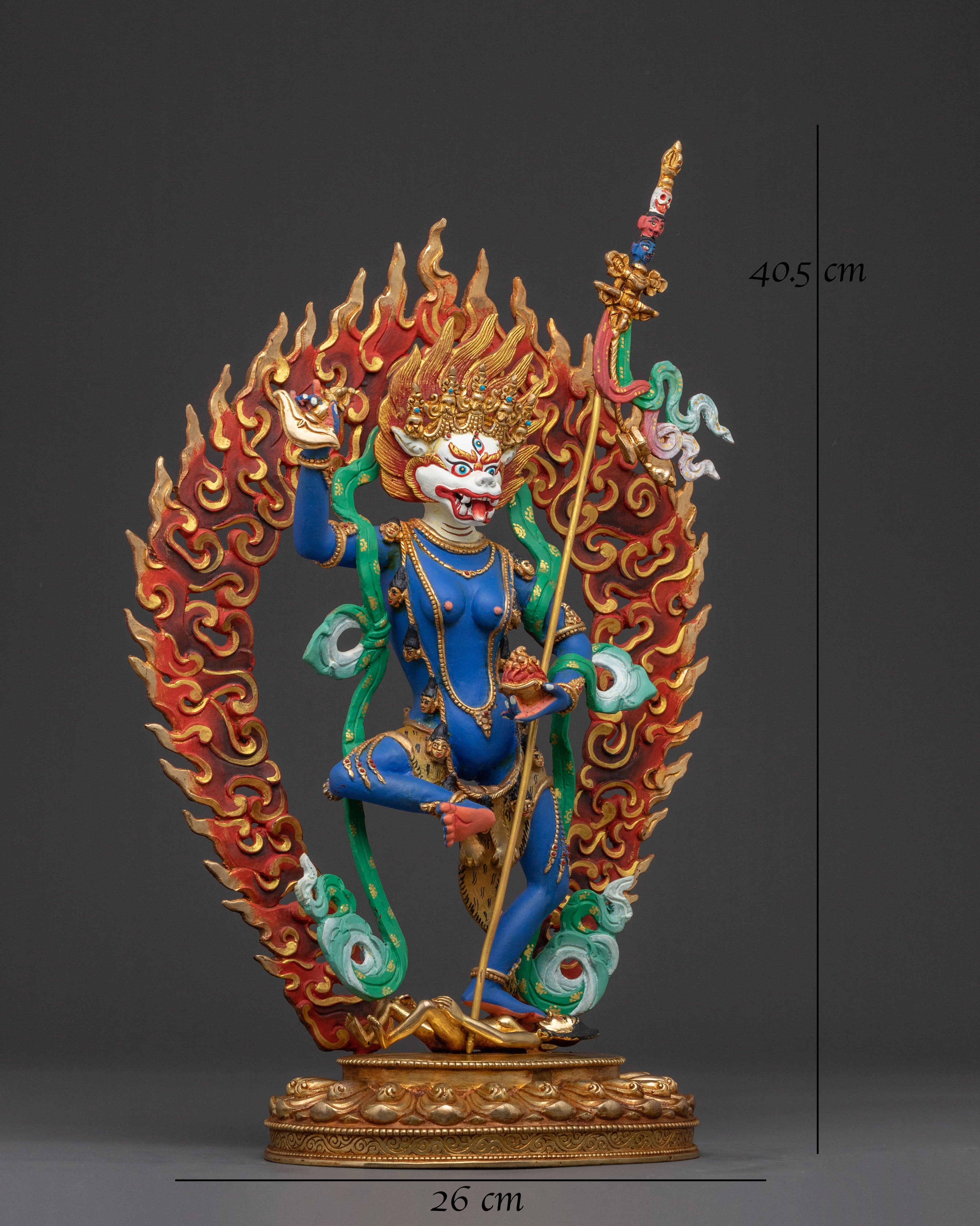 24K Gold Gilded Shima Mukha Statue | Radiant Wisdom