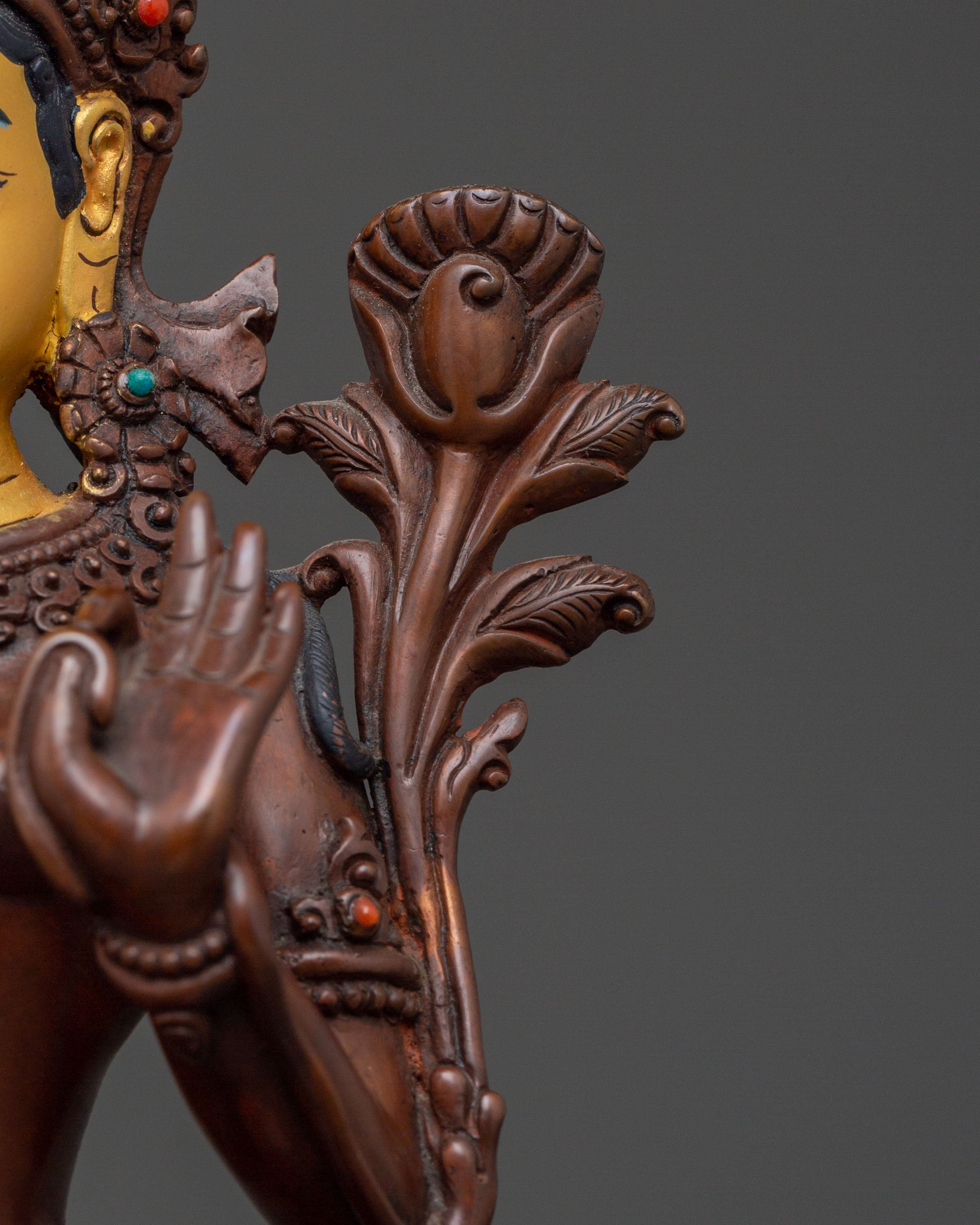 Mother Green Tara Statue | Oxidized Copper Body