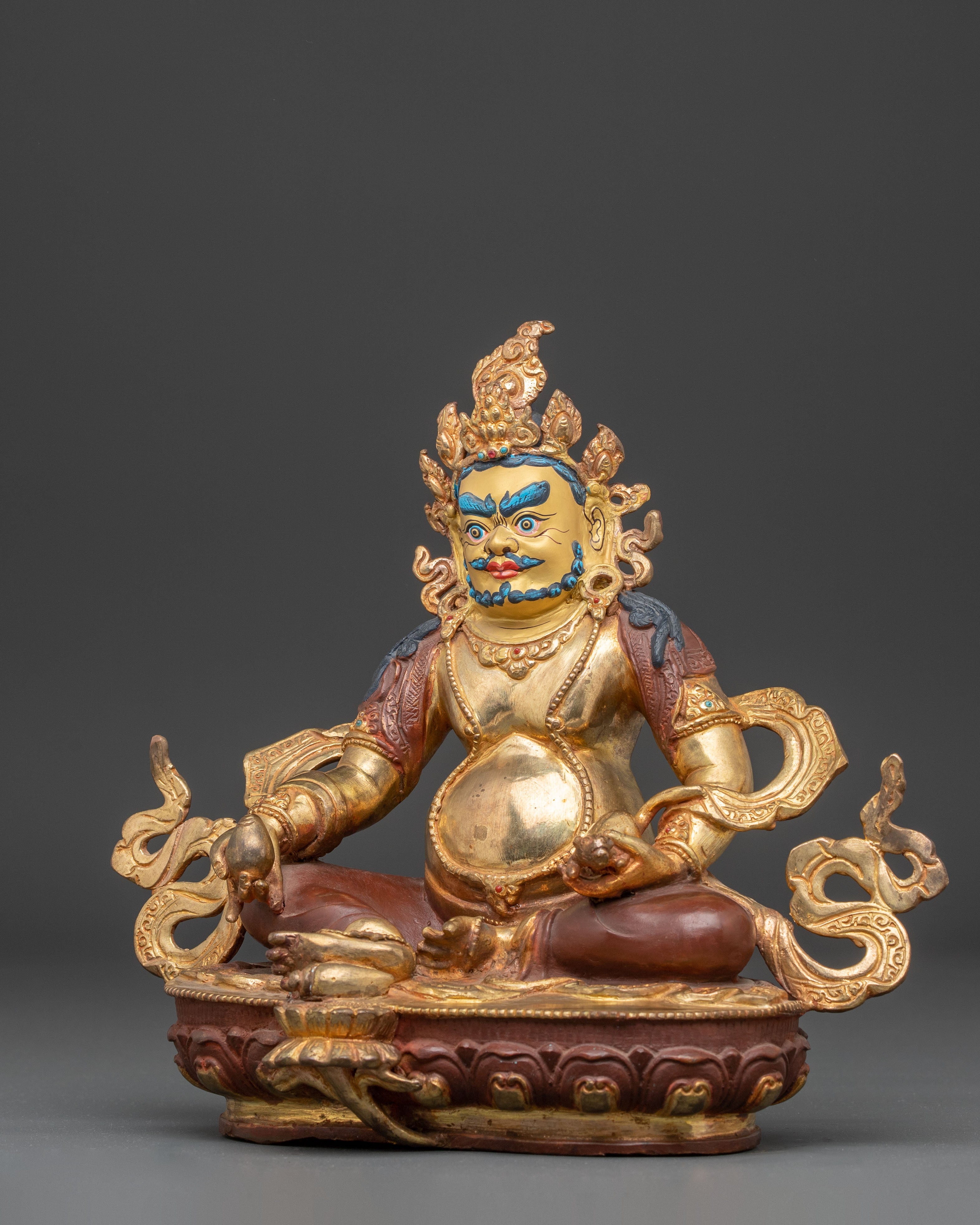 Handmade Golden Statue of Dzambhala | Guardian of Wealth