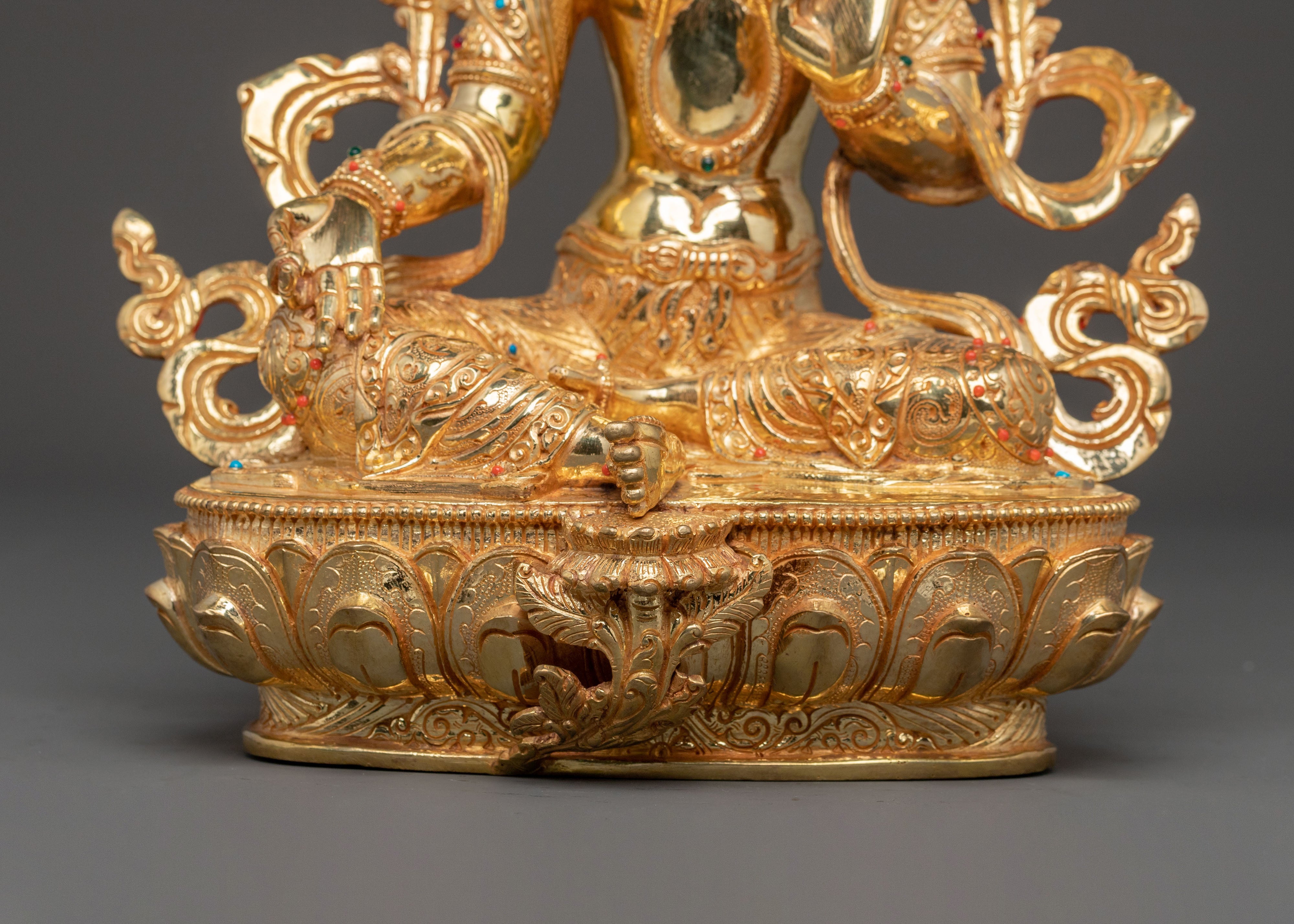 Green Tara Golden Statue of Swift Protection