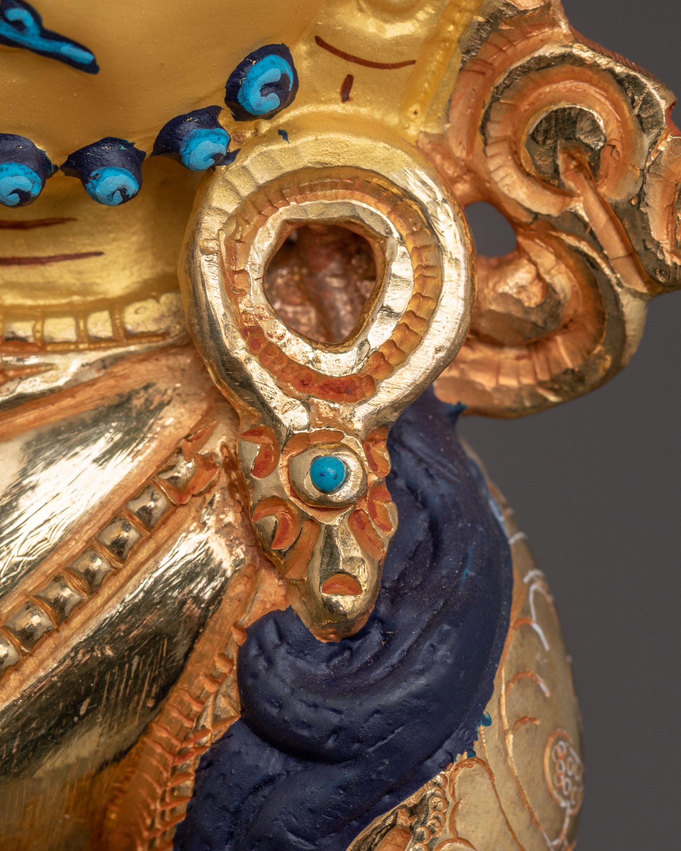 Handcrafted Wealth Deity Dzambhala Statue – Auspicious 24K Gold Gilded Sculpture