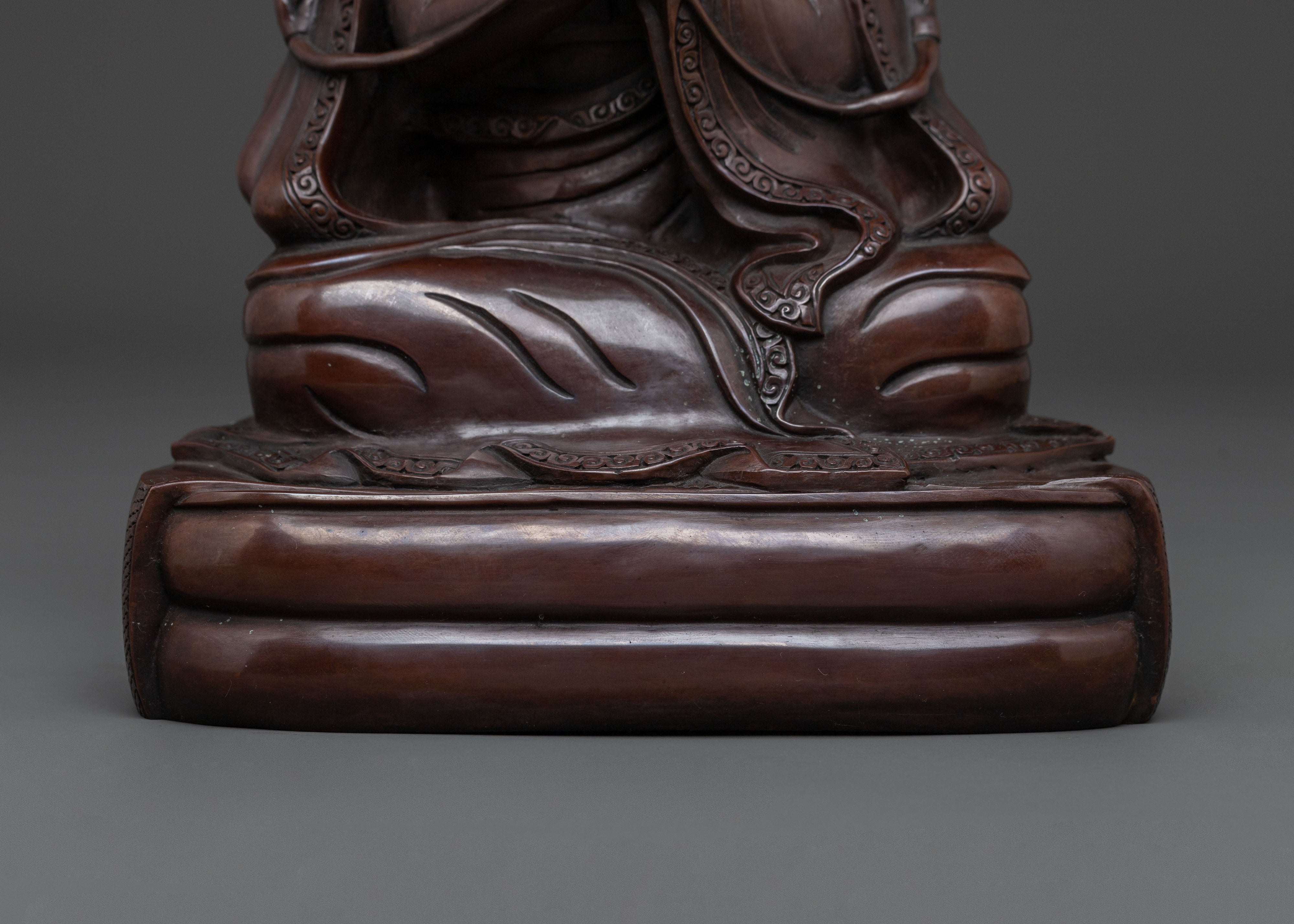 16th Karmapa Meditation Oxidized Copper Statue | Meditation Altar