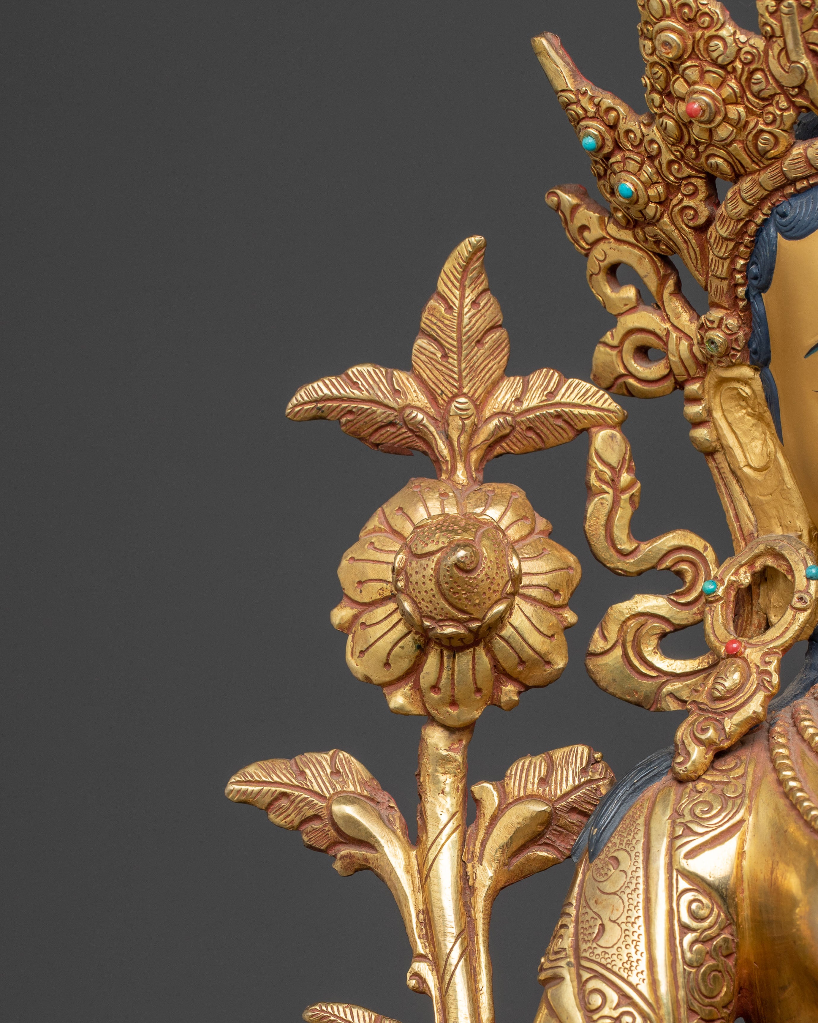 White Tara Golden Handmade Statue | Compassion and Longevity Goddess