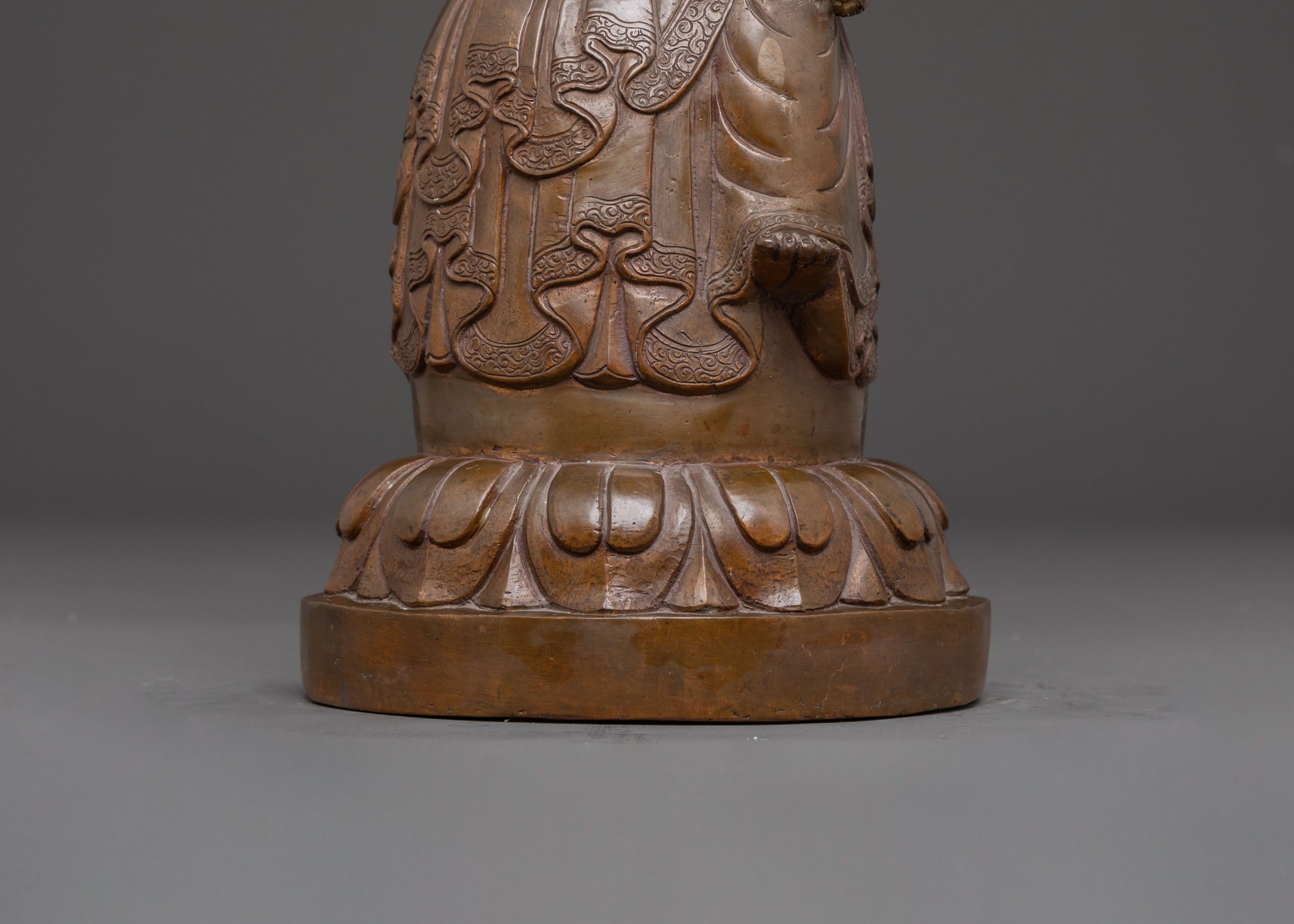 Bodhisattva of Compassion Guan Yin Statue – Oxidized Copper Masterpiece