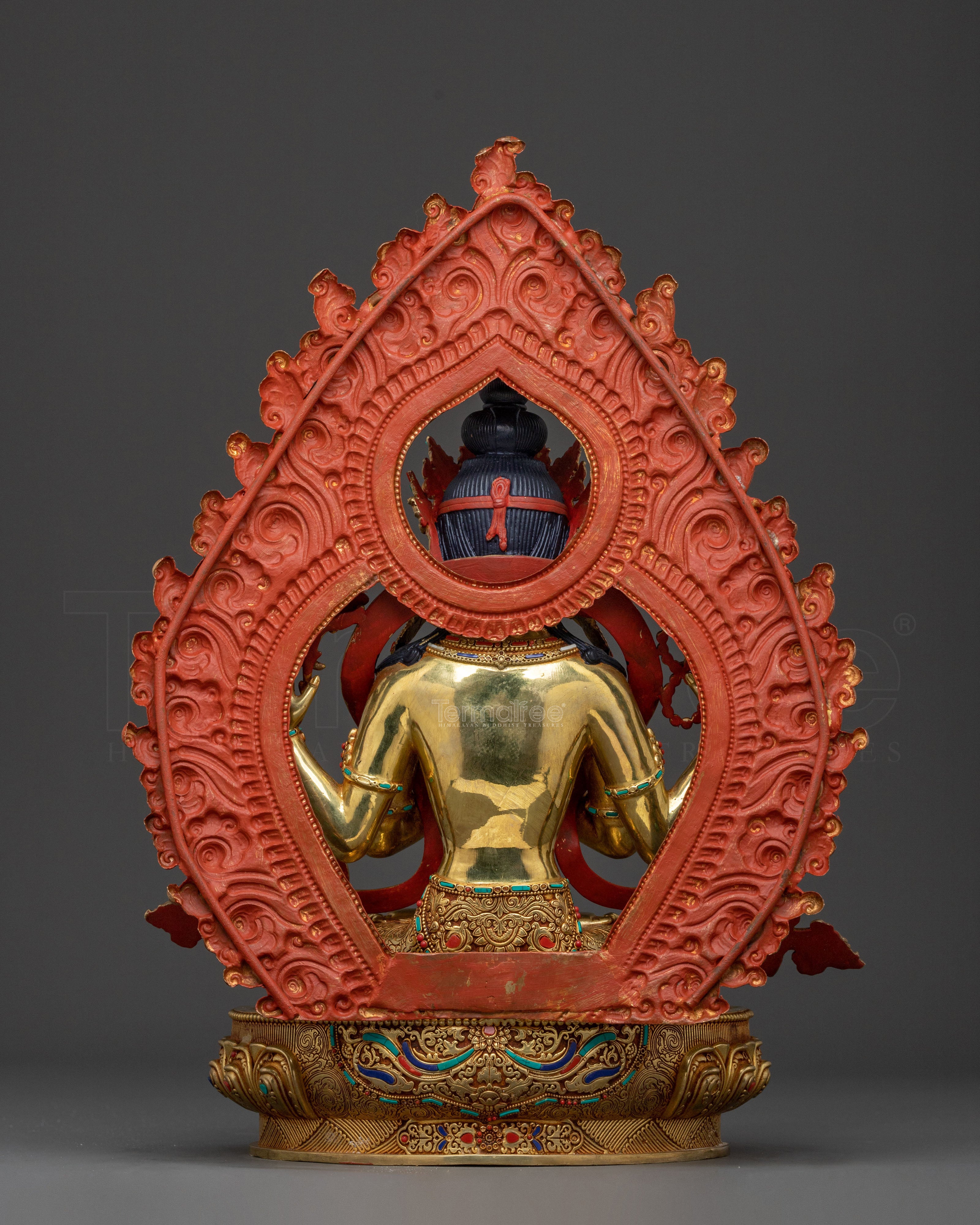 Chenrezig Sacred Statue: 24K Gold Gilded Bodhisattva