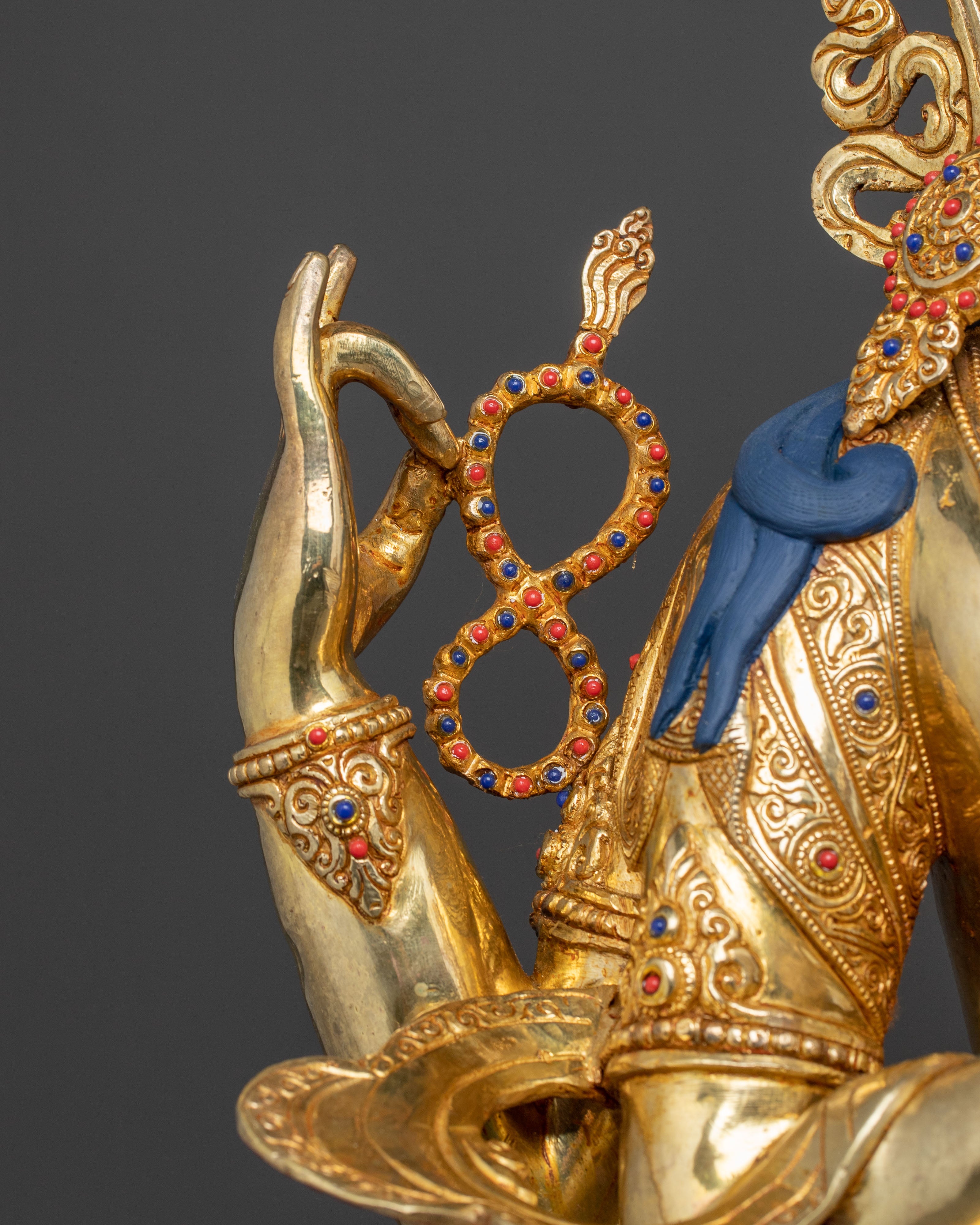 Handmade Golden Statue of Chenrezig: Bodhisattva of Compassion