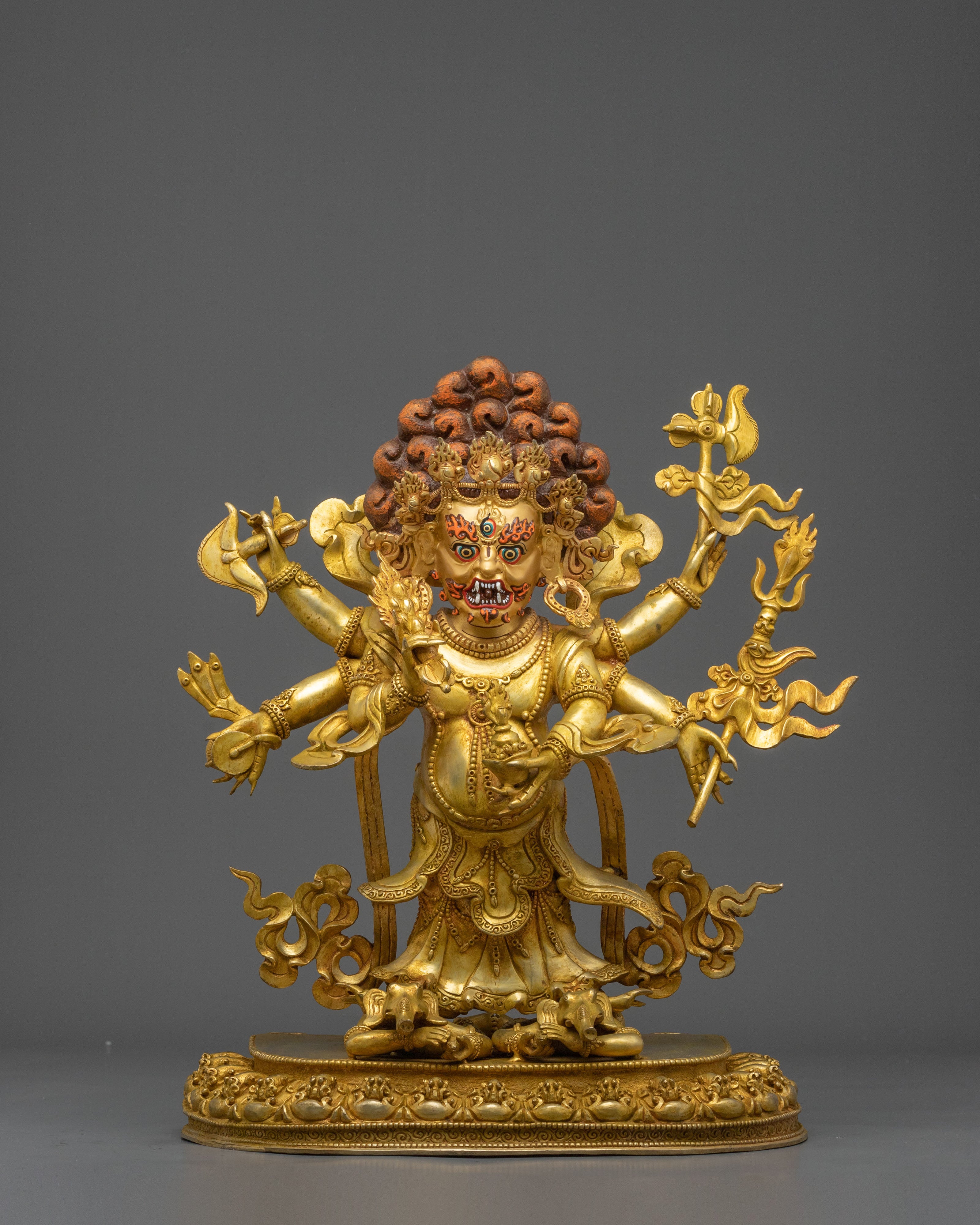 White Mahakala Sculpture | Tibetan Buddhist Protector