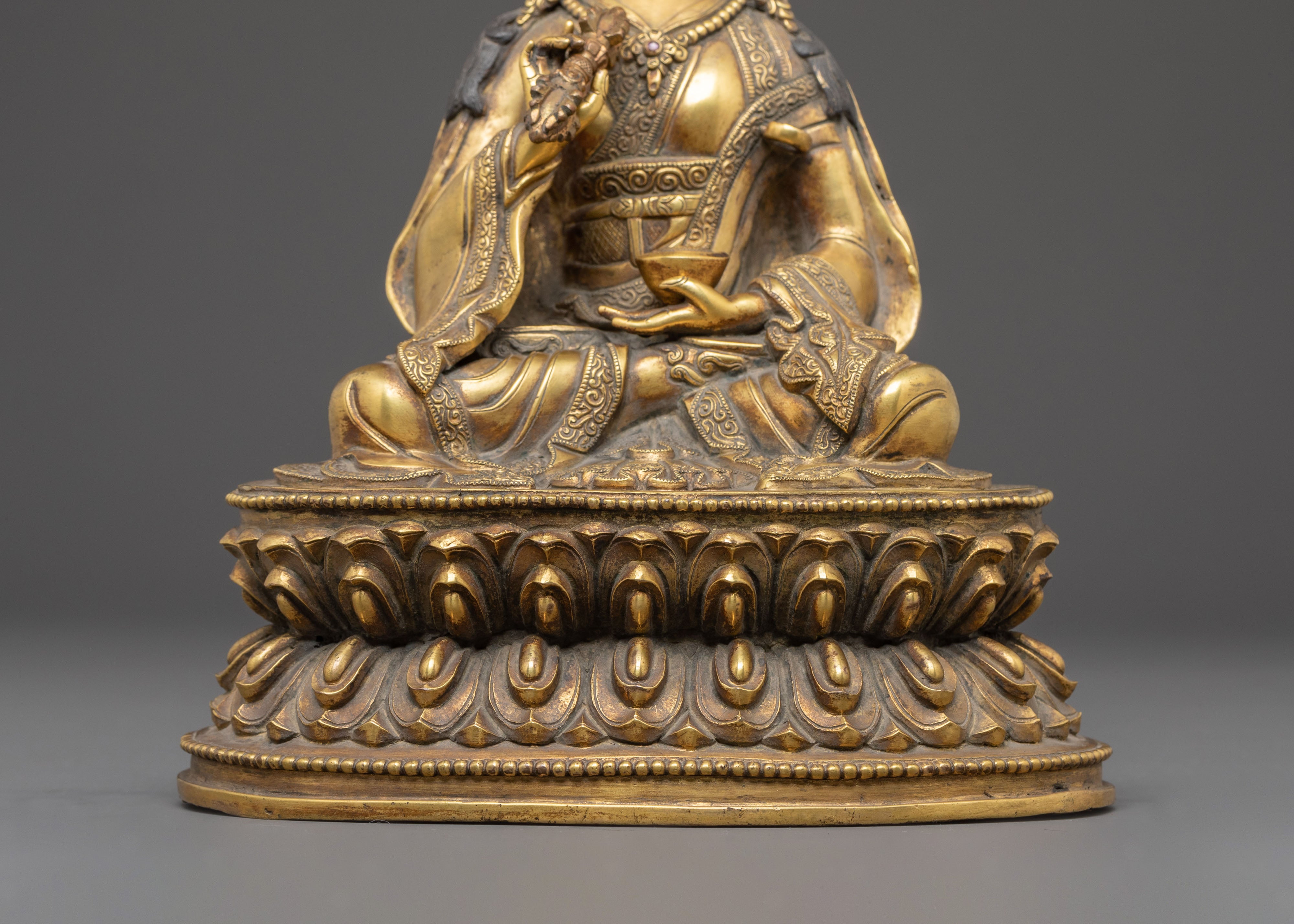 Himalayan Guru Tsokye Dorje Golden Statue | Tantric Meditation Deity
