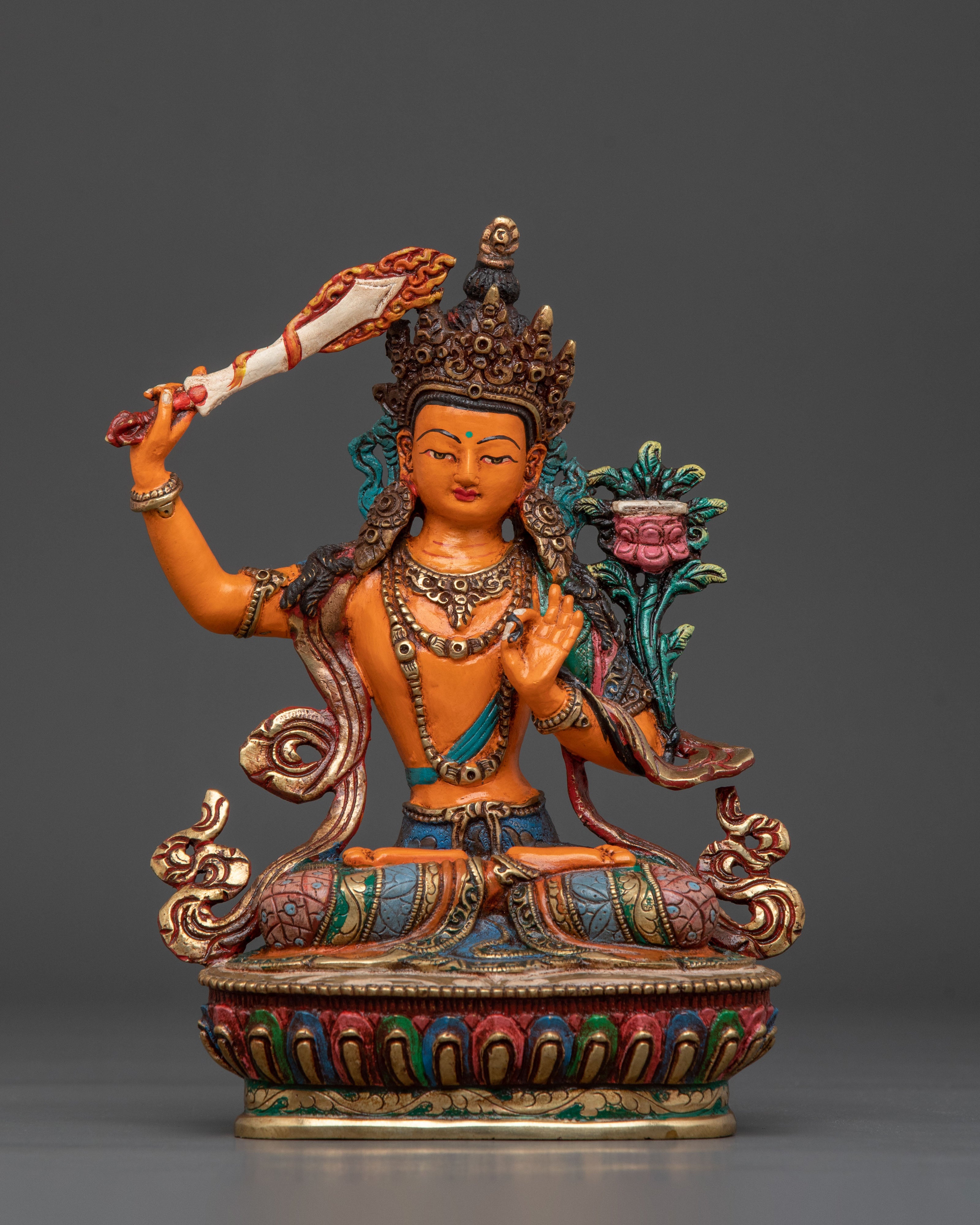 Majestic Manjushree Figurine | Bodhisattva of Supreme Wisdom
