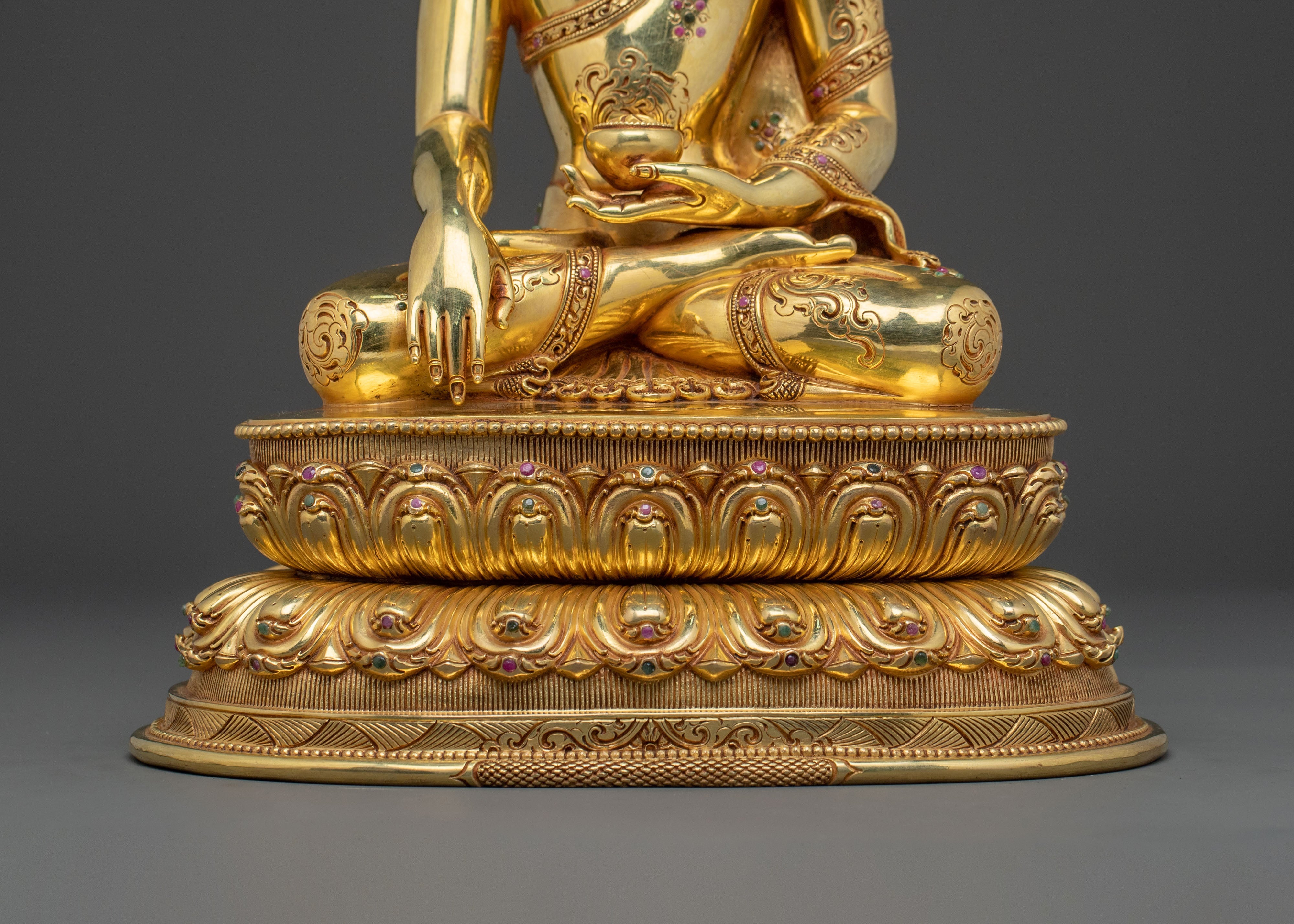 Shakyamuni Buddha: Handcrafted 24K Gold Gilded Statue