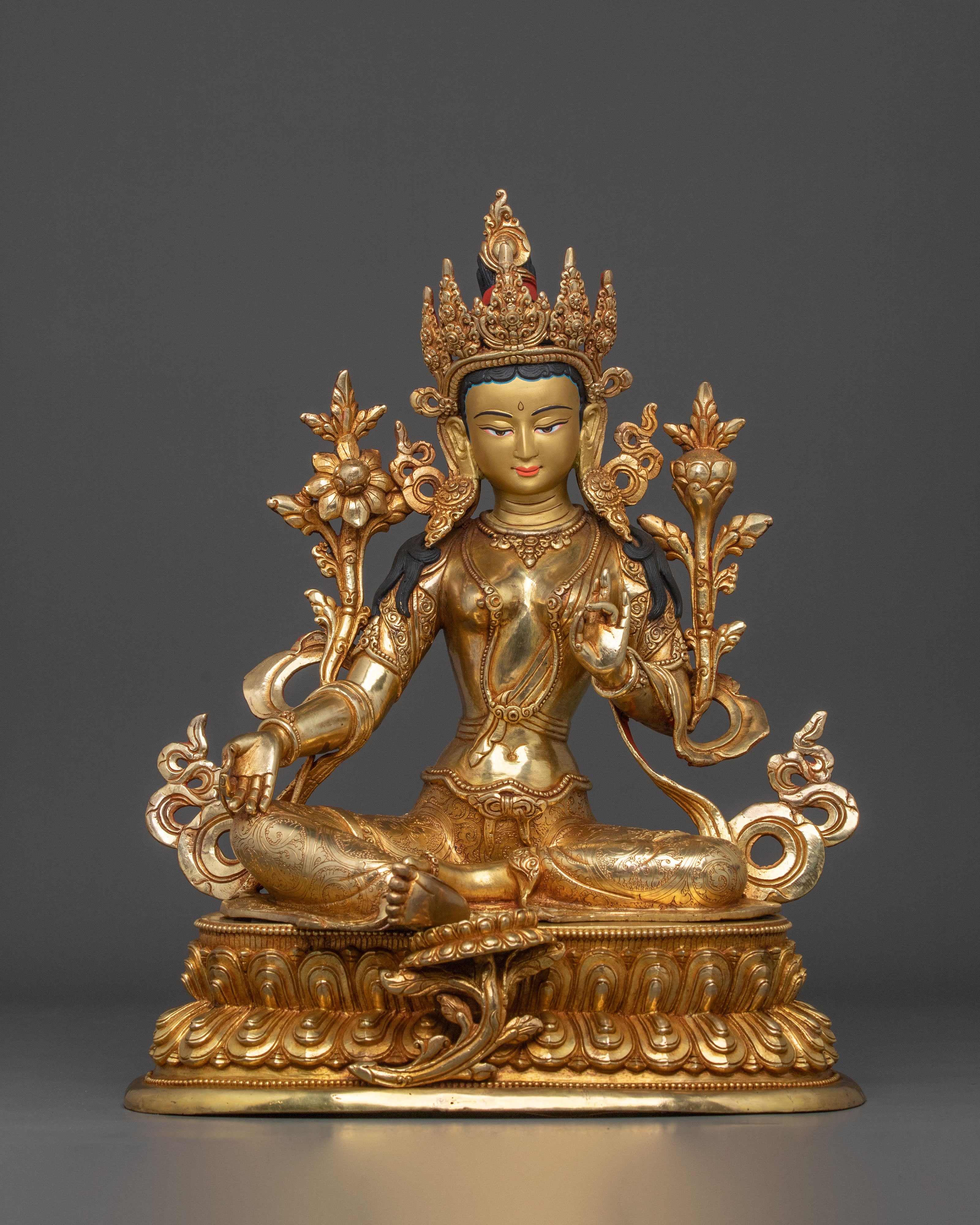 Green Tara Himalayan Sacred Sculpture | Symbol of Longevity and Blessings