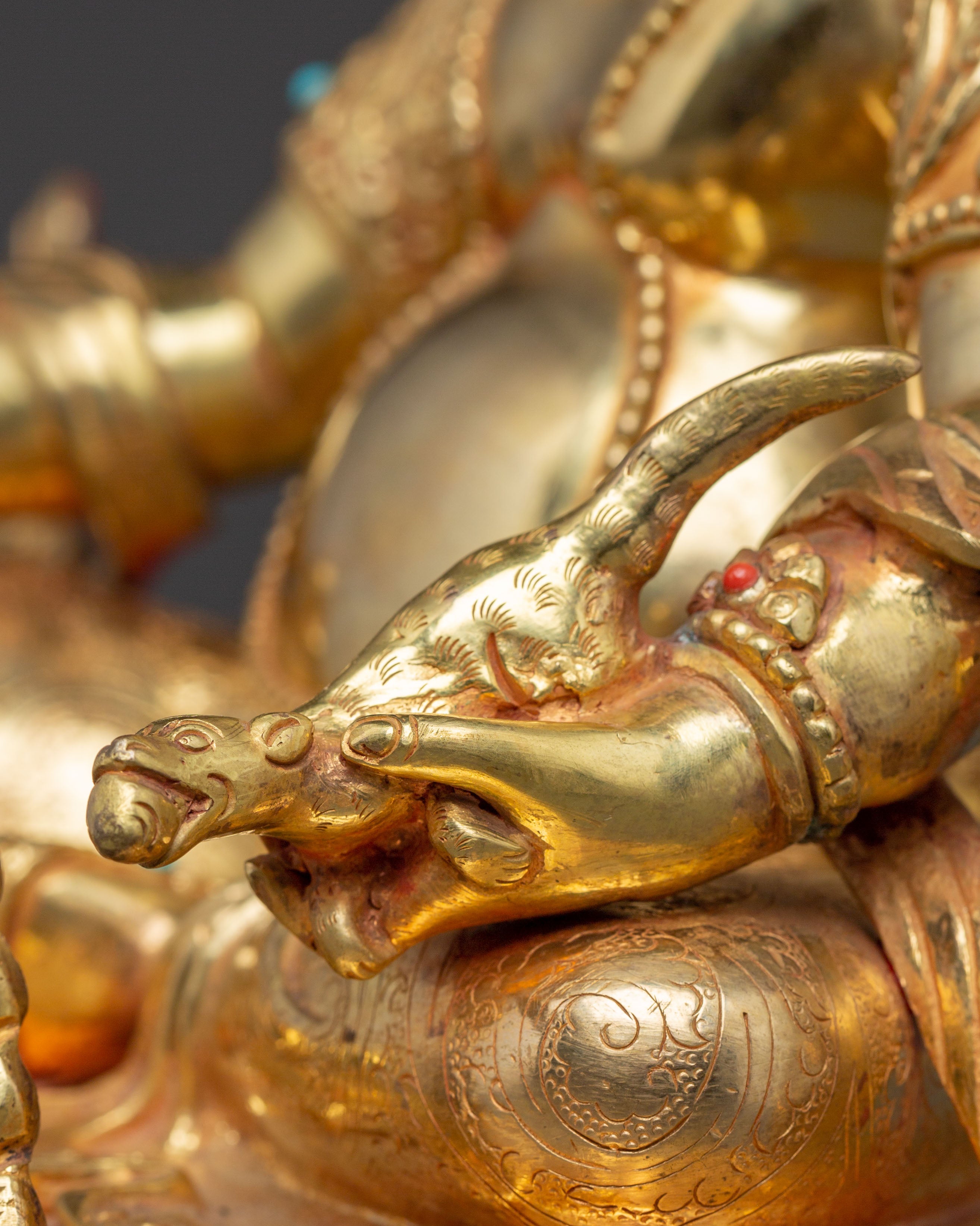 Dzambhala Wealth Prosperity Statue – Hand-Gilded Copper