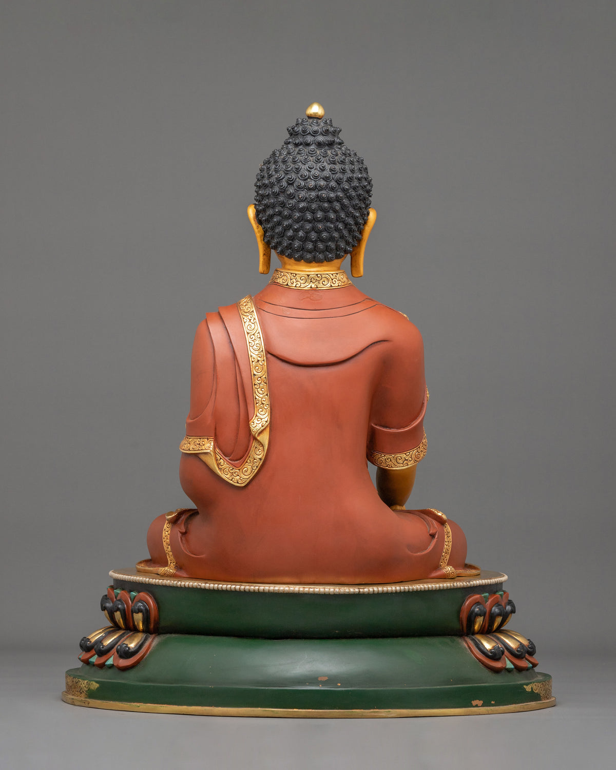 24K Gold Gilded Copper Three Buddha Statue Set | Sacred Buddhist Trio