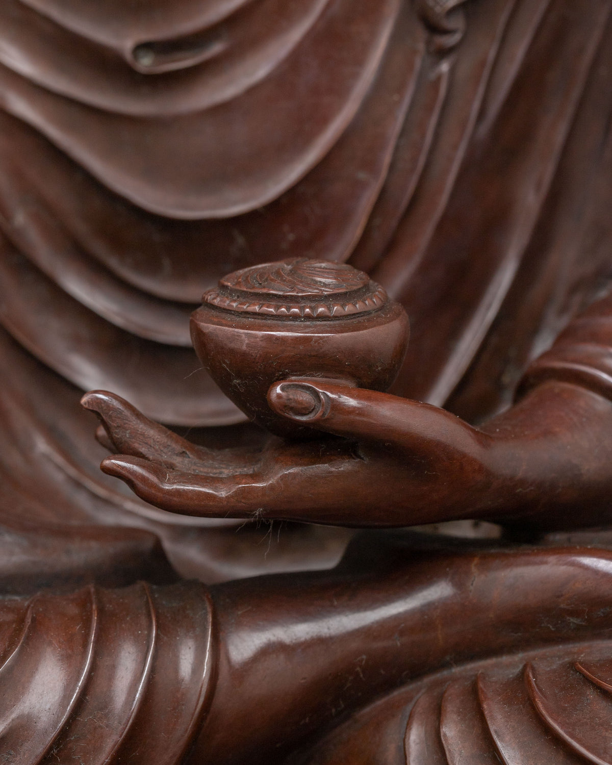 Shakyamuni Buddha Oxidized Statue on Throne | Home Decor