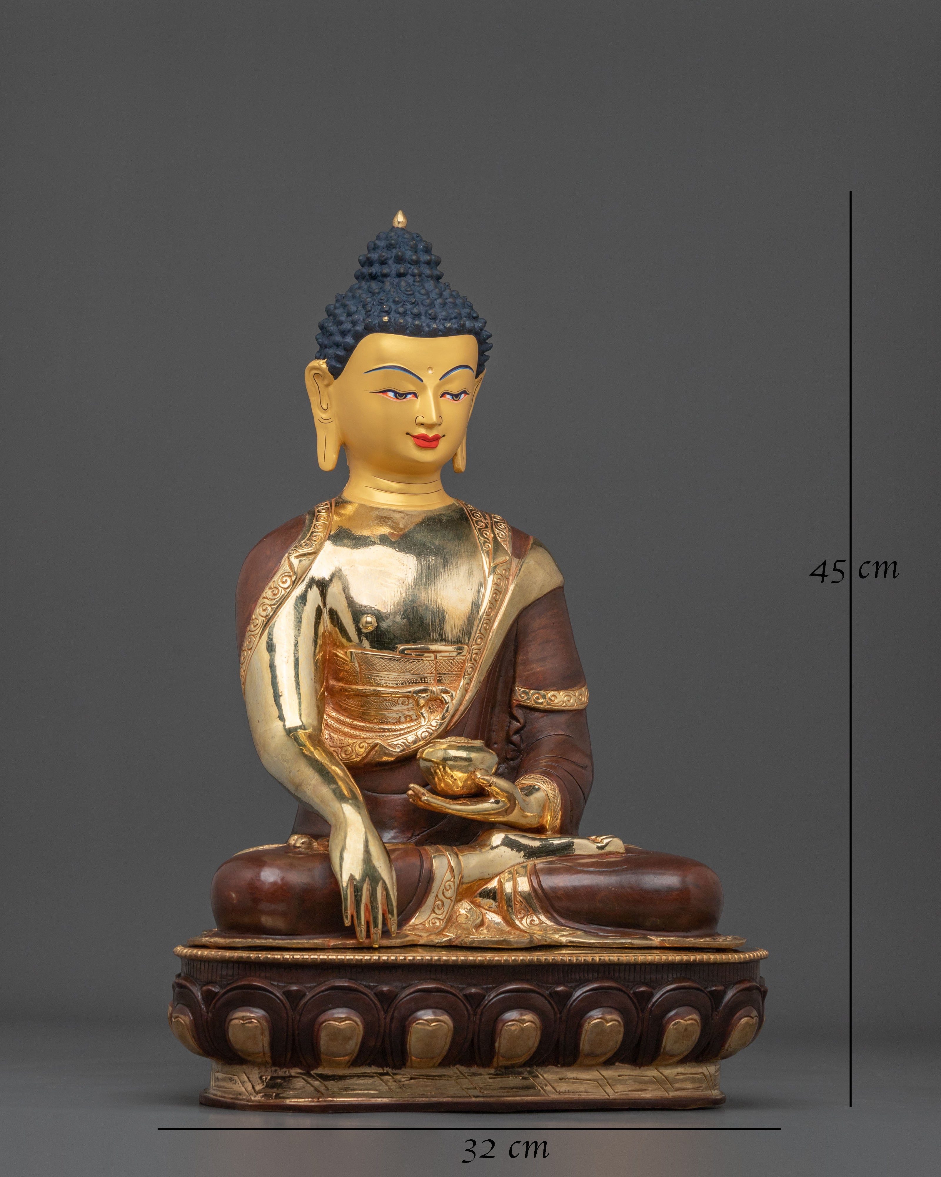 Sage Shakyamuni Buddha Sculpture | Gilded Copper Artistry