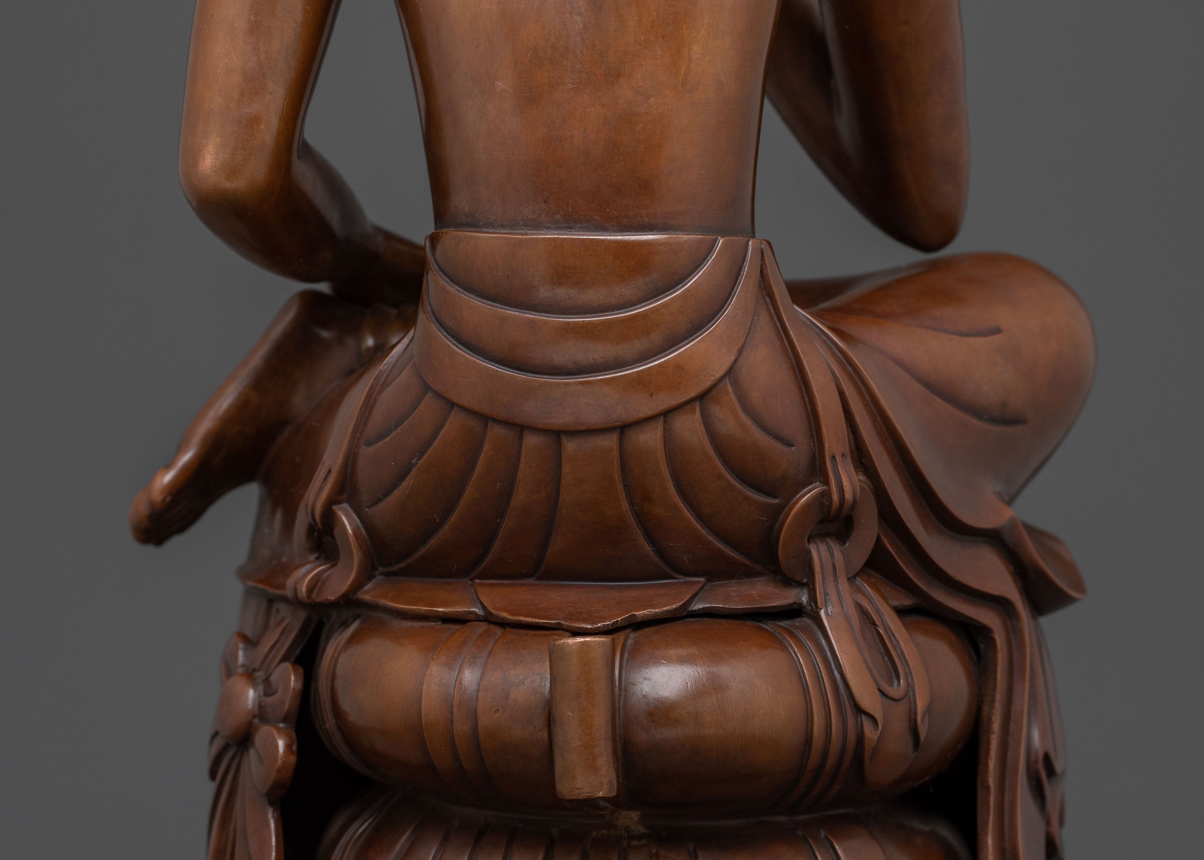 Maitreya Buddha Statue | Oxidized Copper Buddhist Sculpture