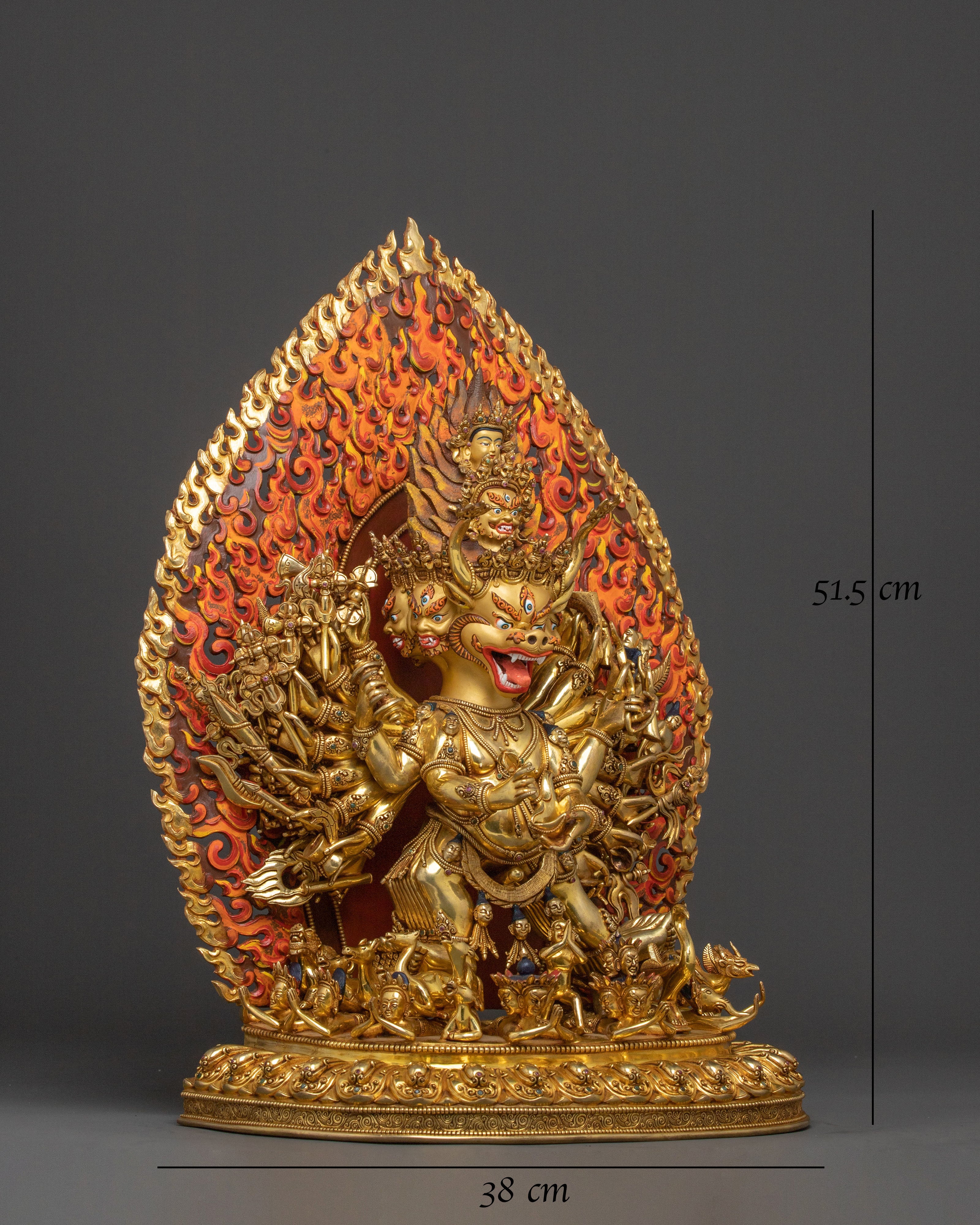 Fierce Deity Yamantaka Statue | 24K Gold Gilded