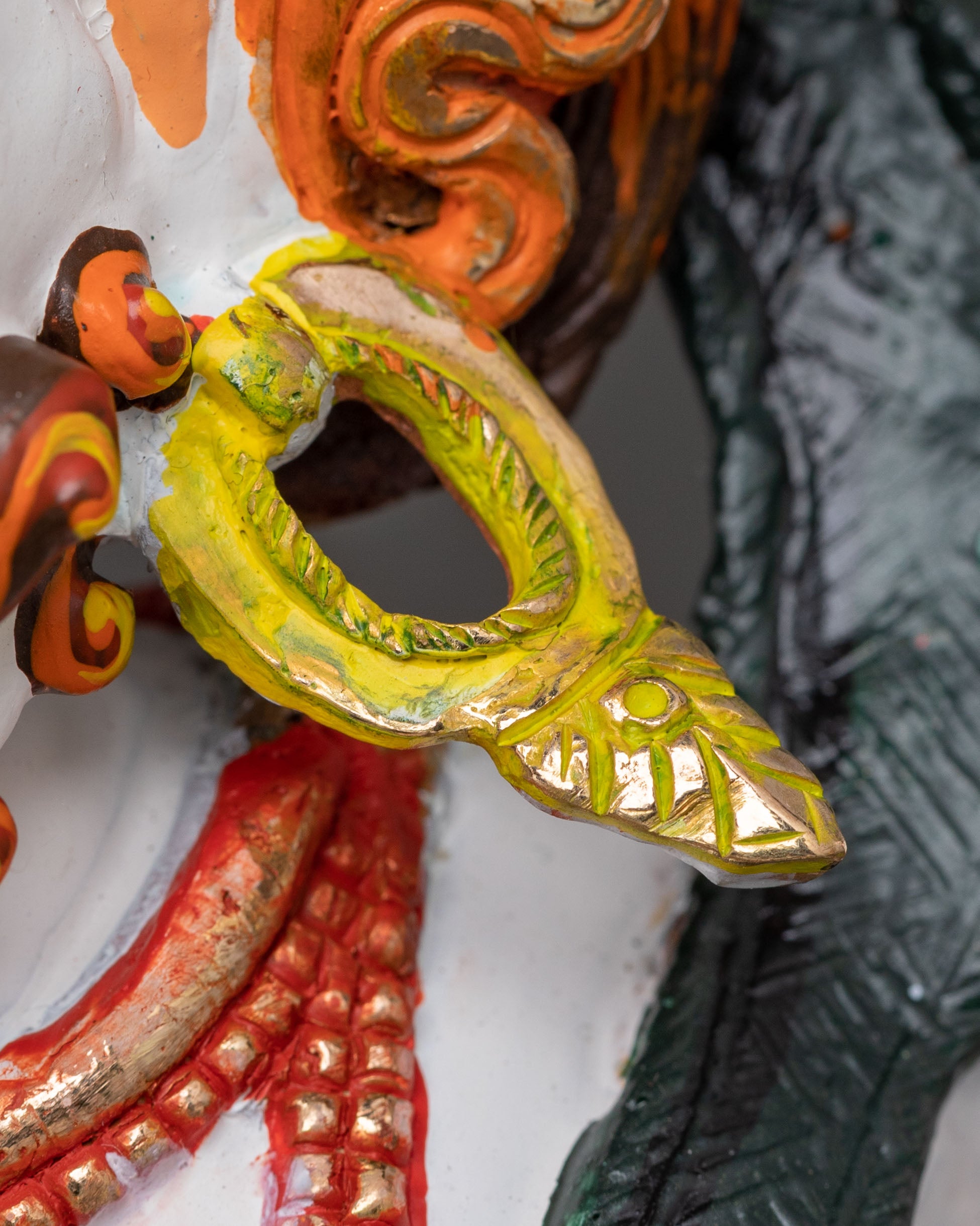 White Mahakala Statue | Tibetan Protector Deity