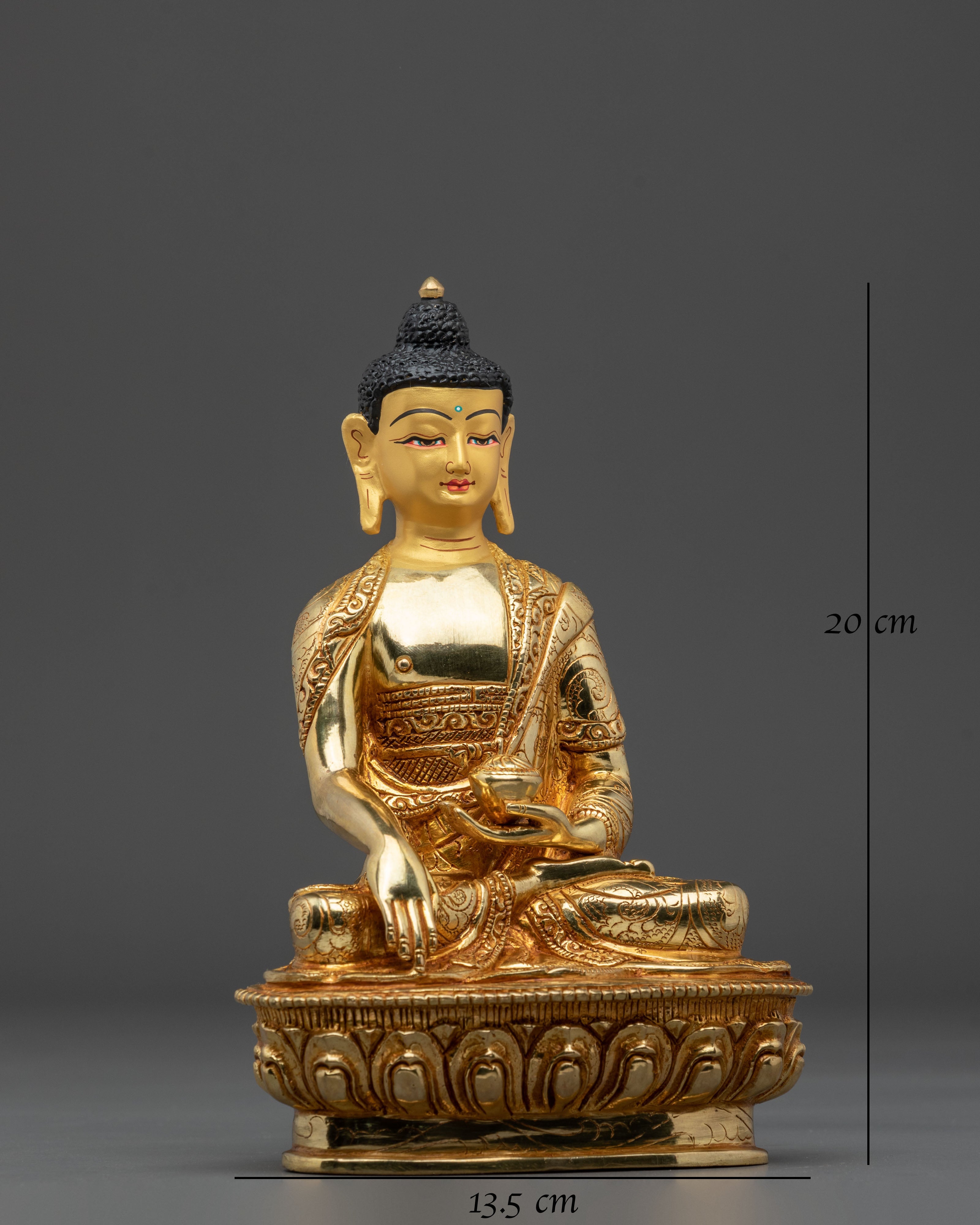 Shakyamuni Buddha Buddhist Sage Sculpture | 24K Gold Gilded